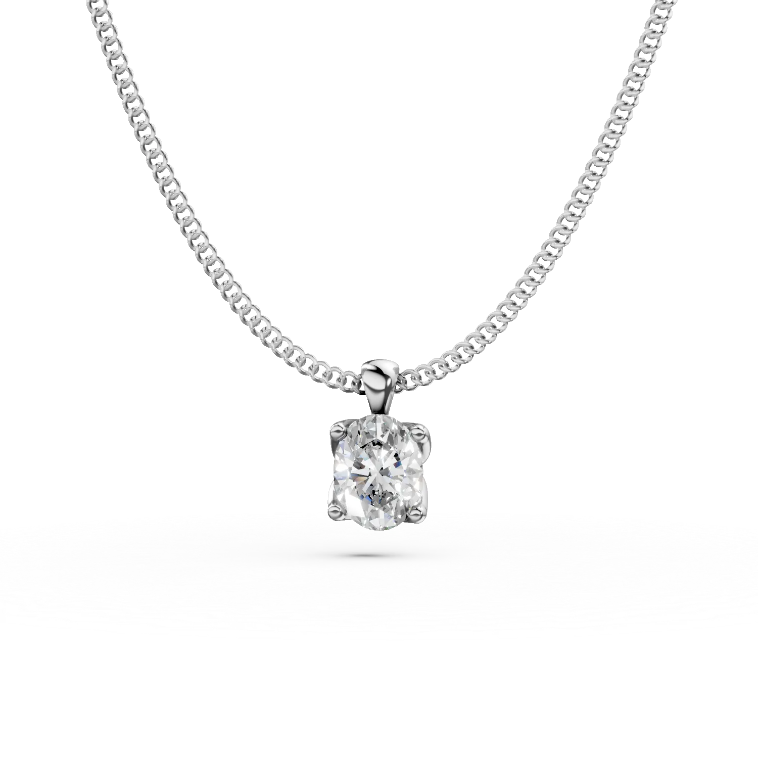 Naszyjnik z Lotus z białego złota z diamentem wyhodowanym w laboratorium o masie 0.2ct