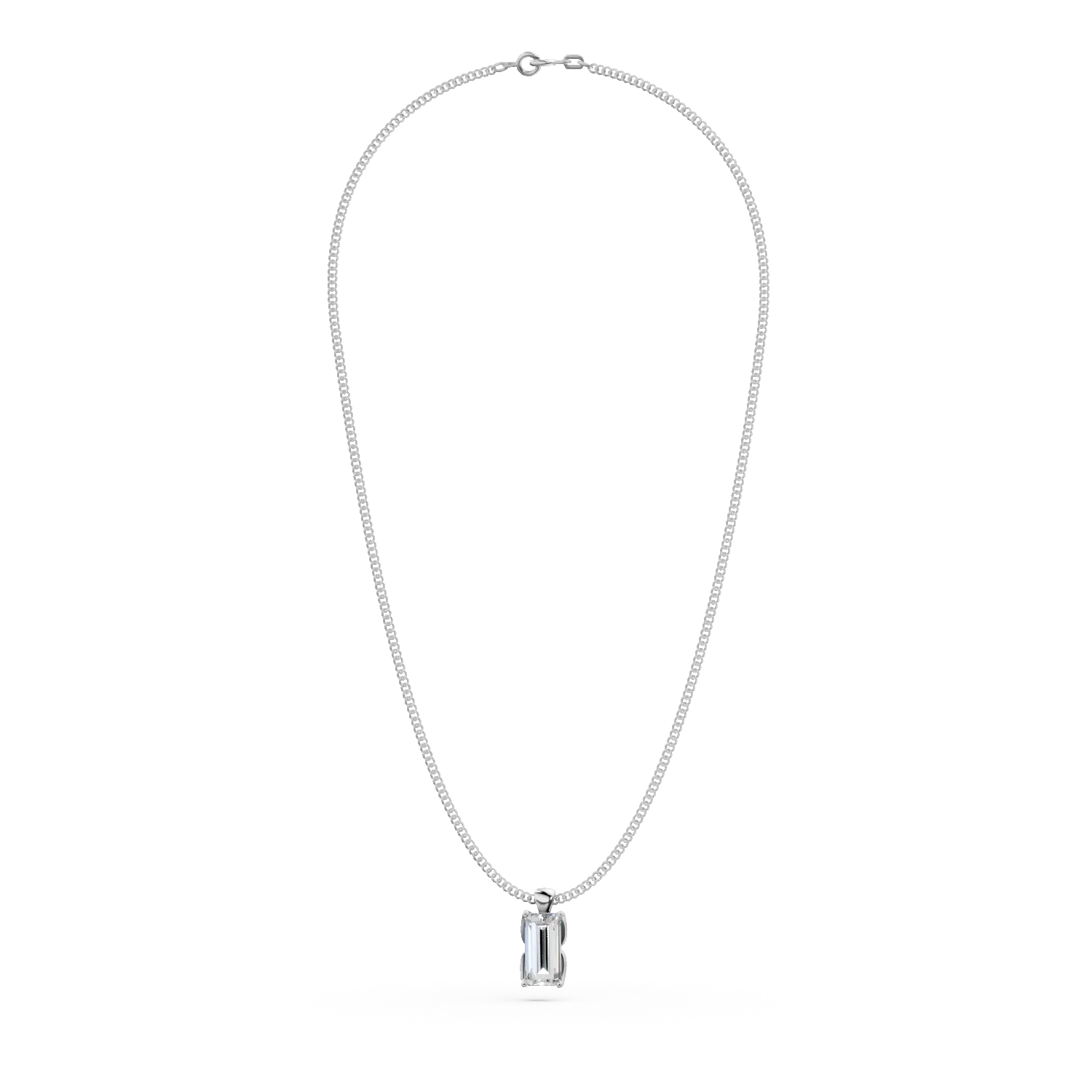 White gold Lotus pendant necklace with 0.5ct solitaire lab grown diamond