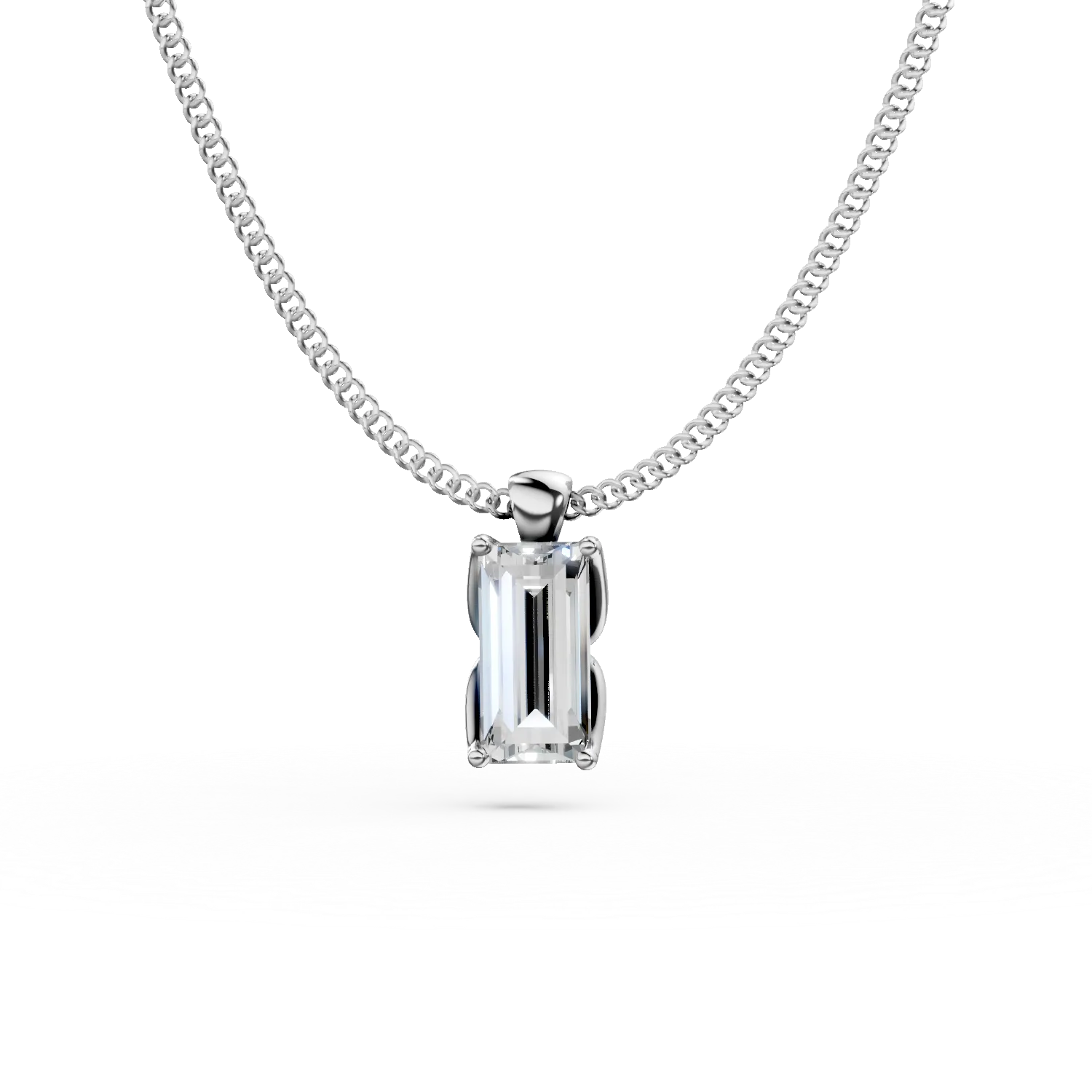 White gold Lotus pendant necklace with 0.5ct solitaire lab grown diamond