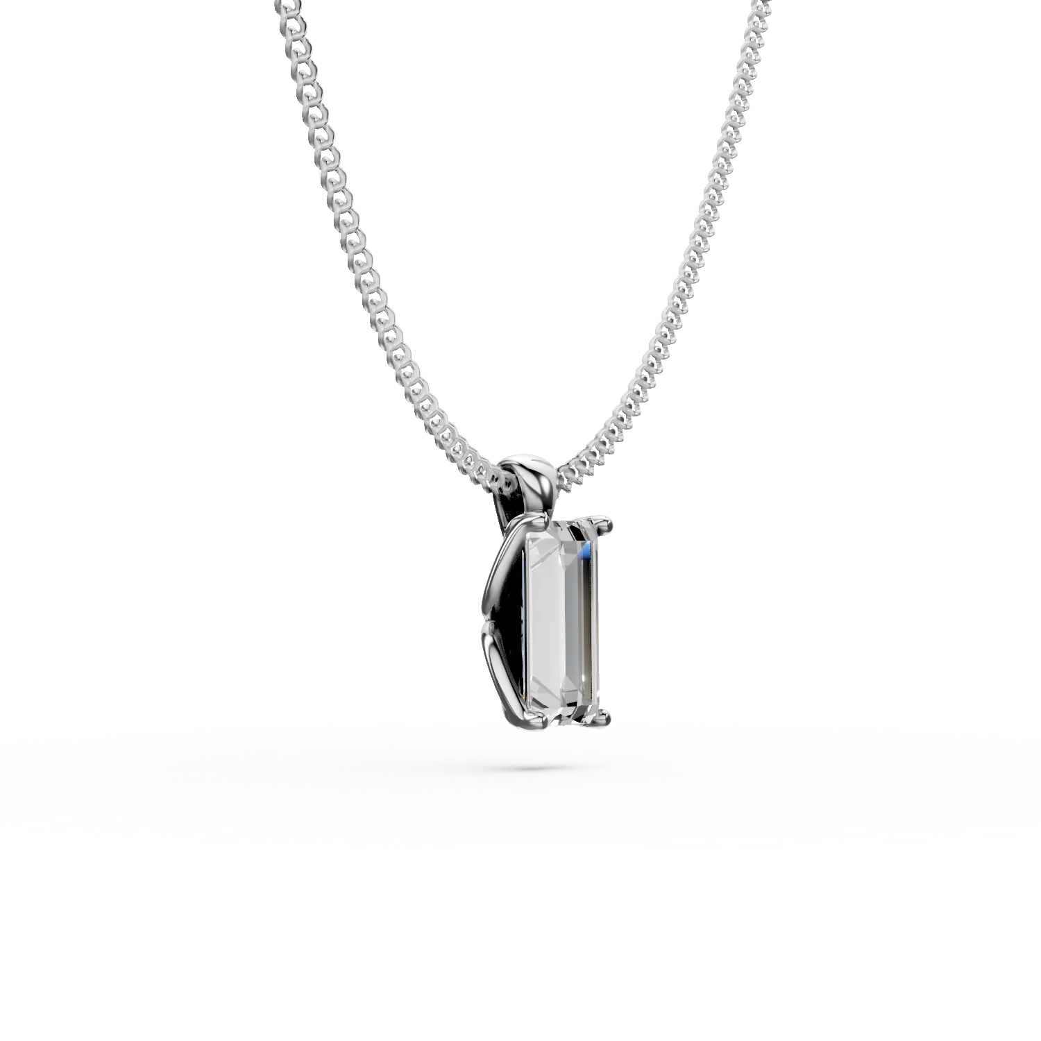 White gold Lotus pendant necklace with 0.5ct solitaire lab grown diamond