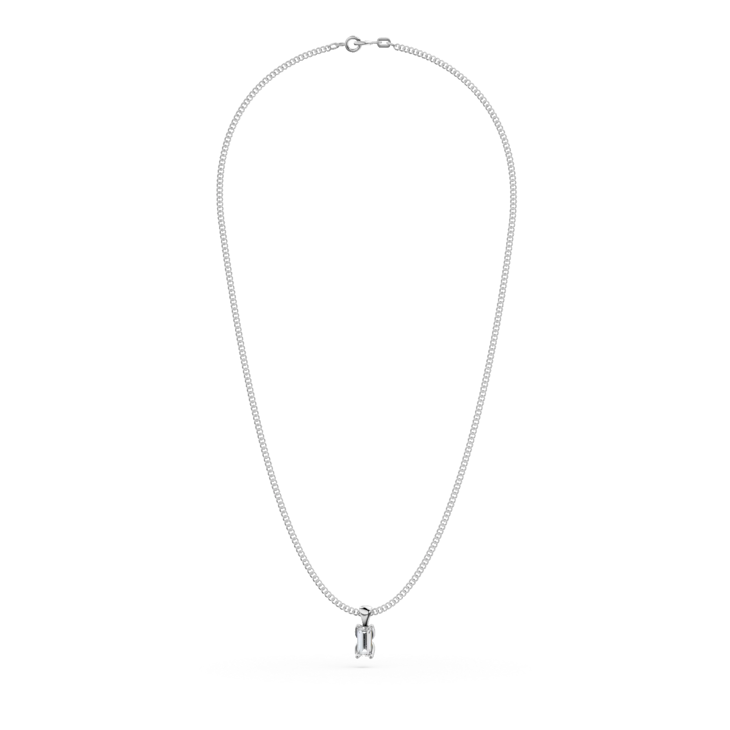 White gold Lotus pendant necklace with 0.2ct solitaire lab grown diamond