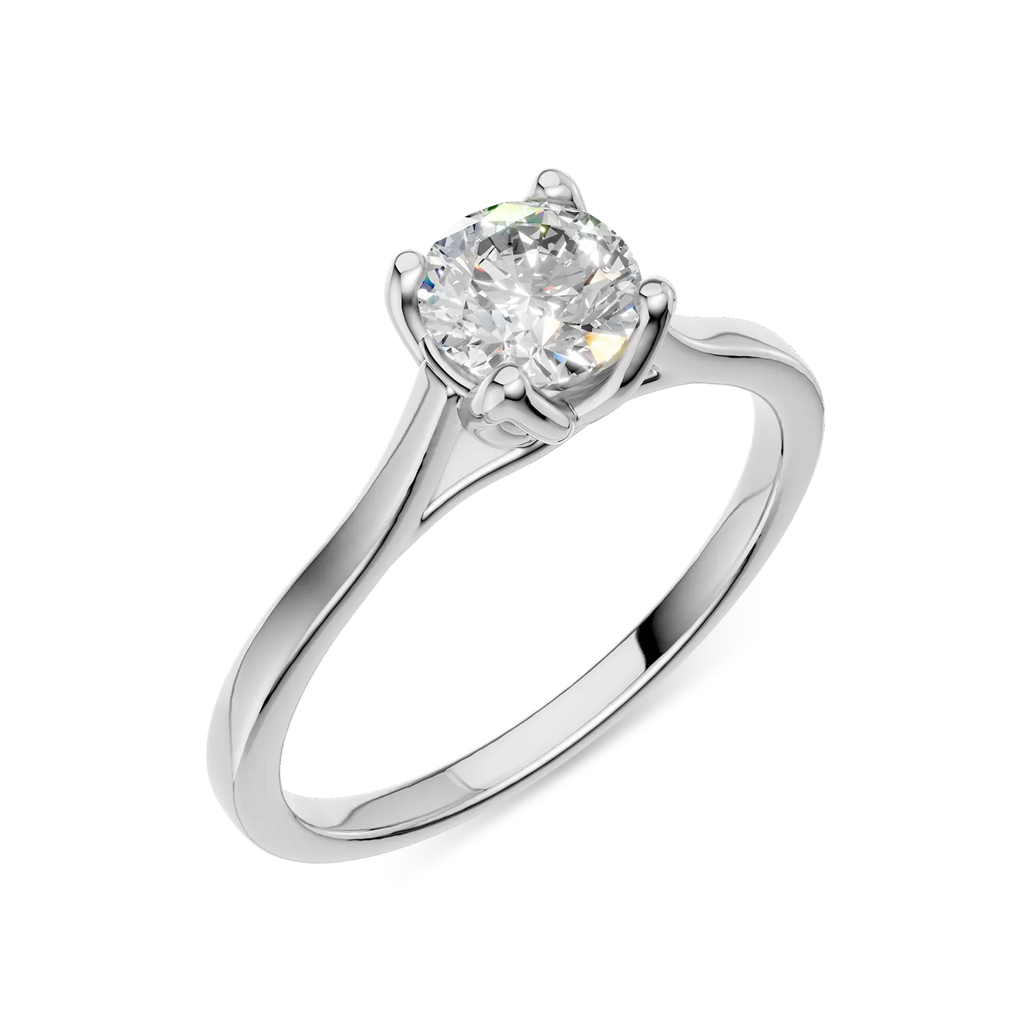 White gold Lotus engagement ring with 0.5ct solitaire lab grown diamond