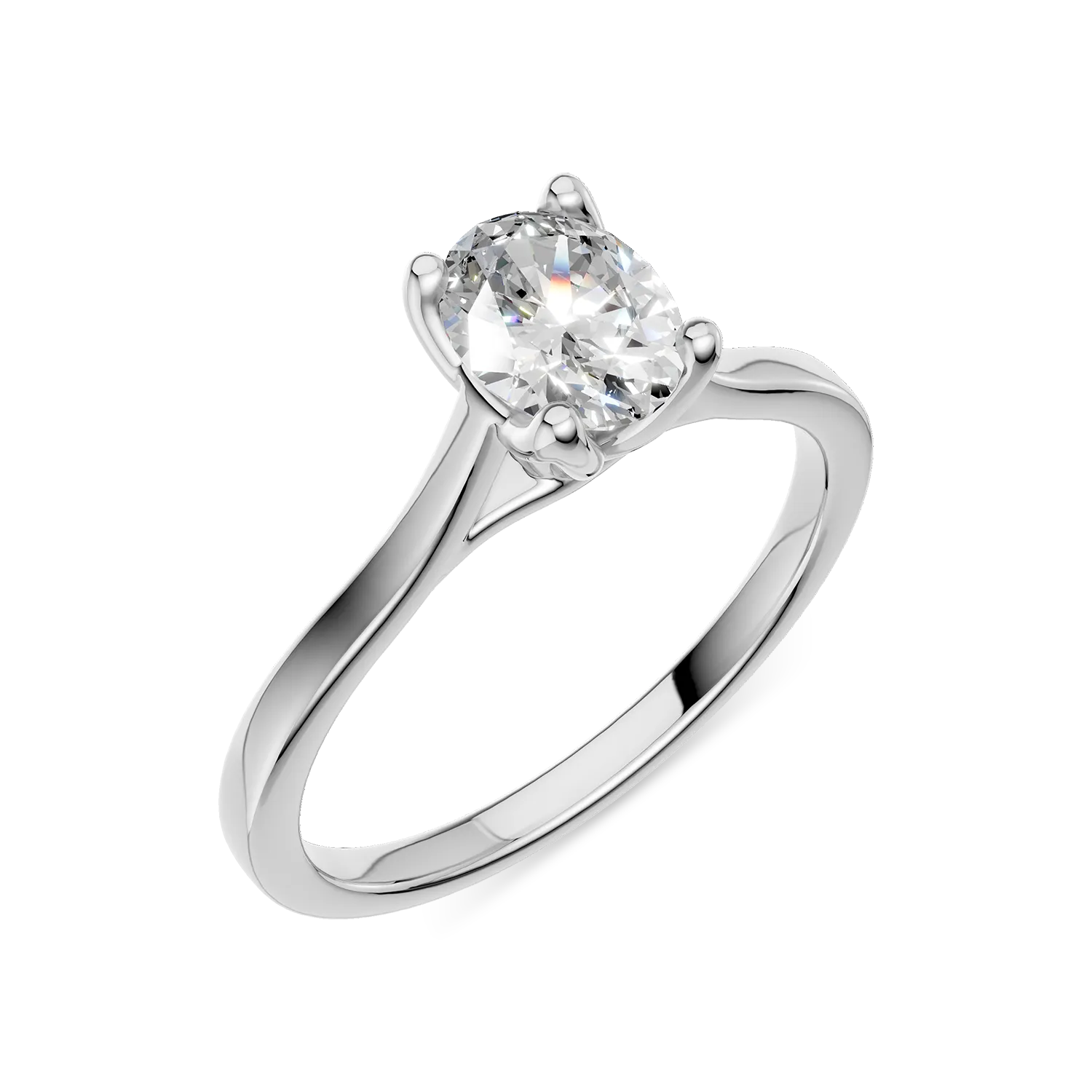 White gold Lotus engagement ring with a 0.5ct solitaire lab grown diamond