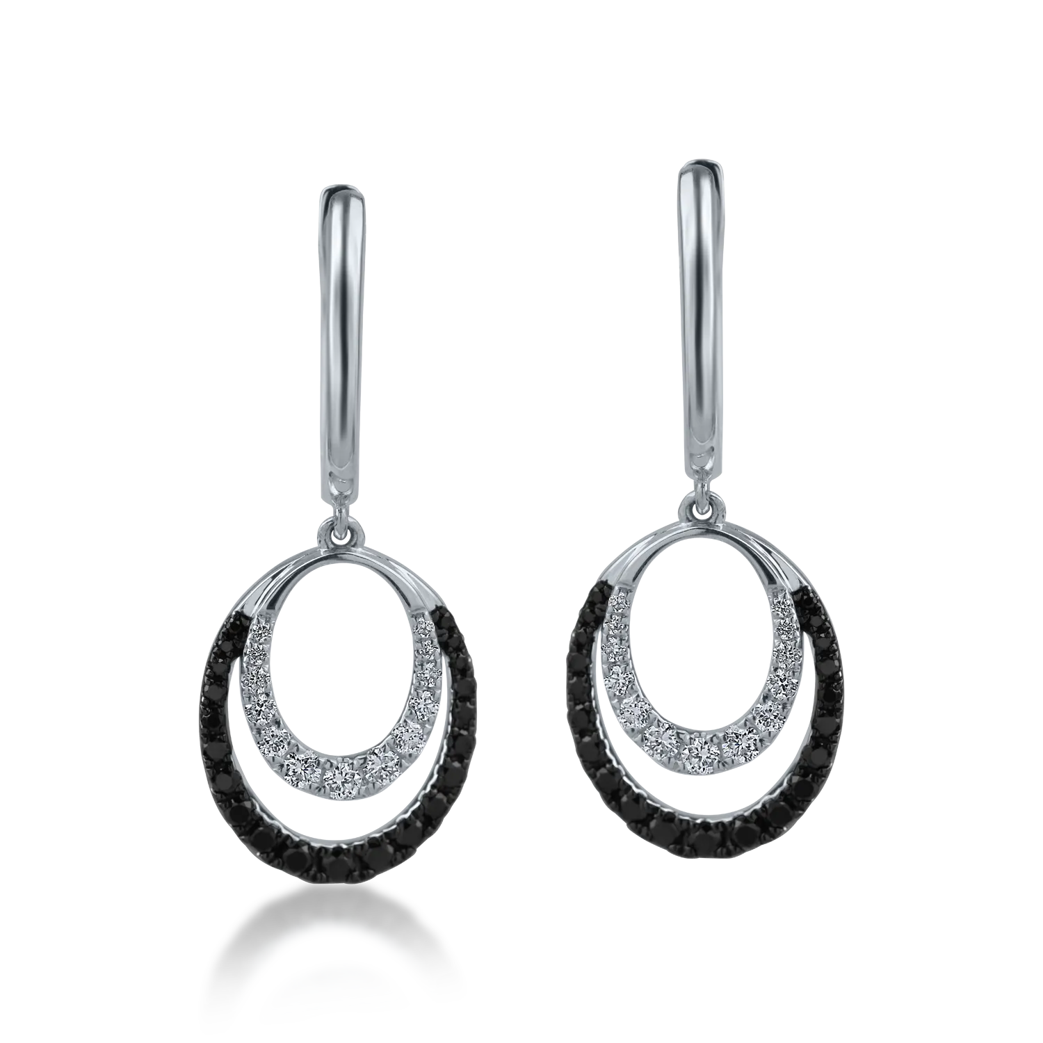 White gold geometric earrings with 0.4ct diamonds