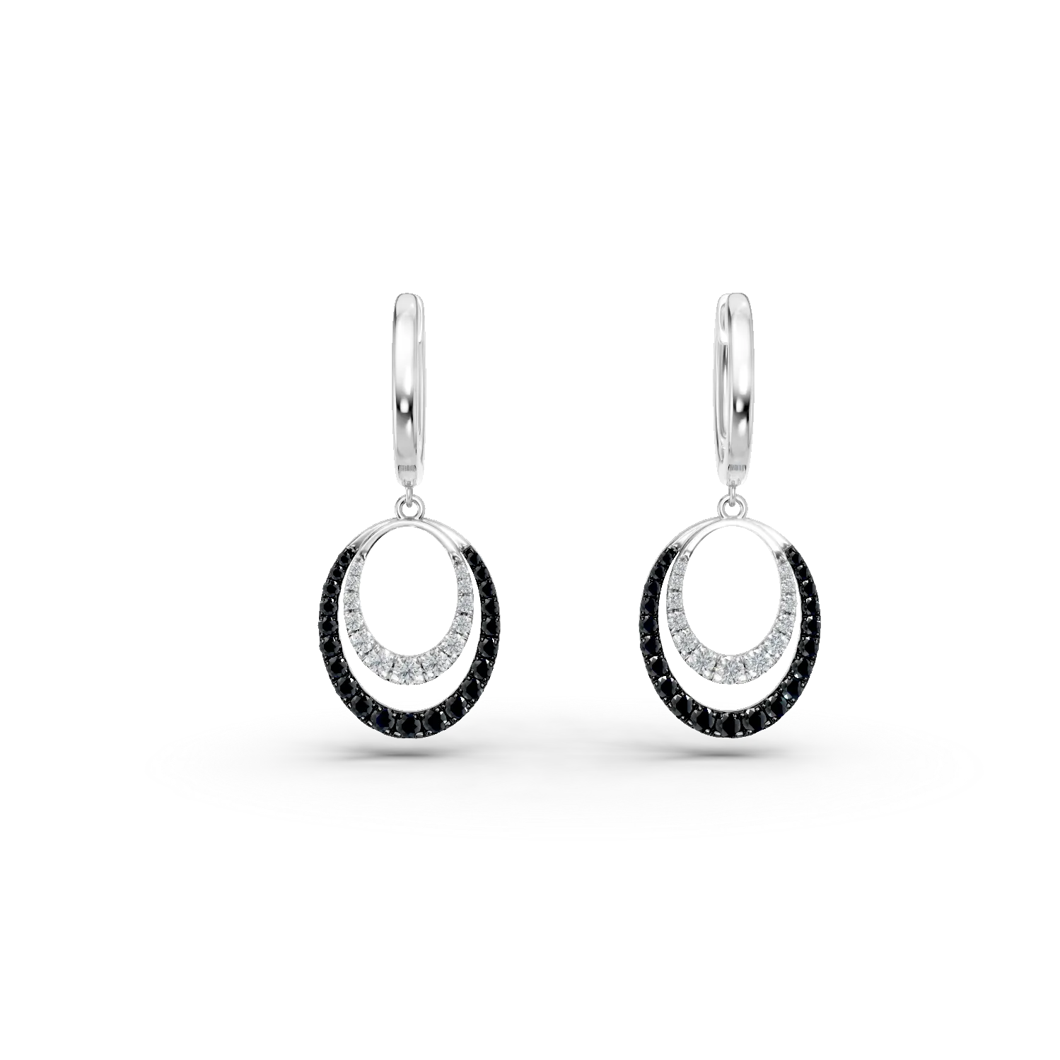 Fehérarany geometrikus fülbevaló 0.43ct gyémántokkal-170349