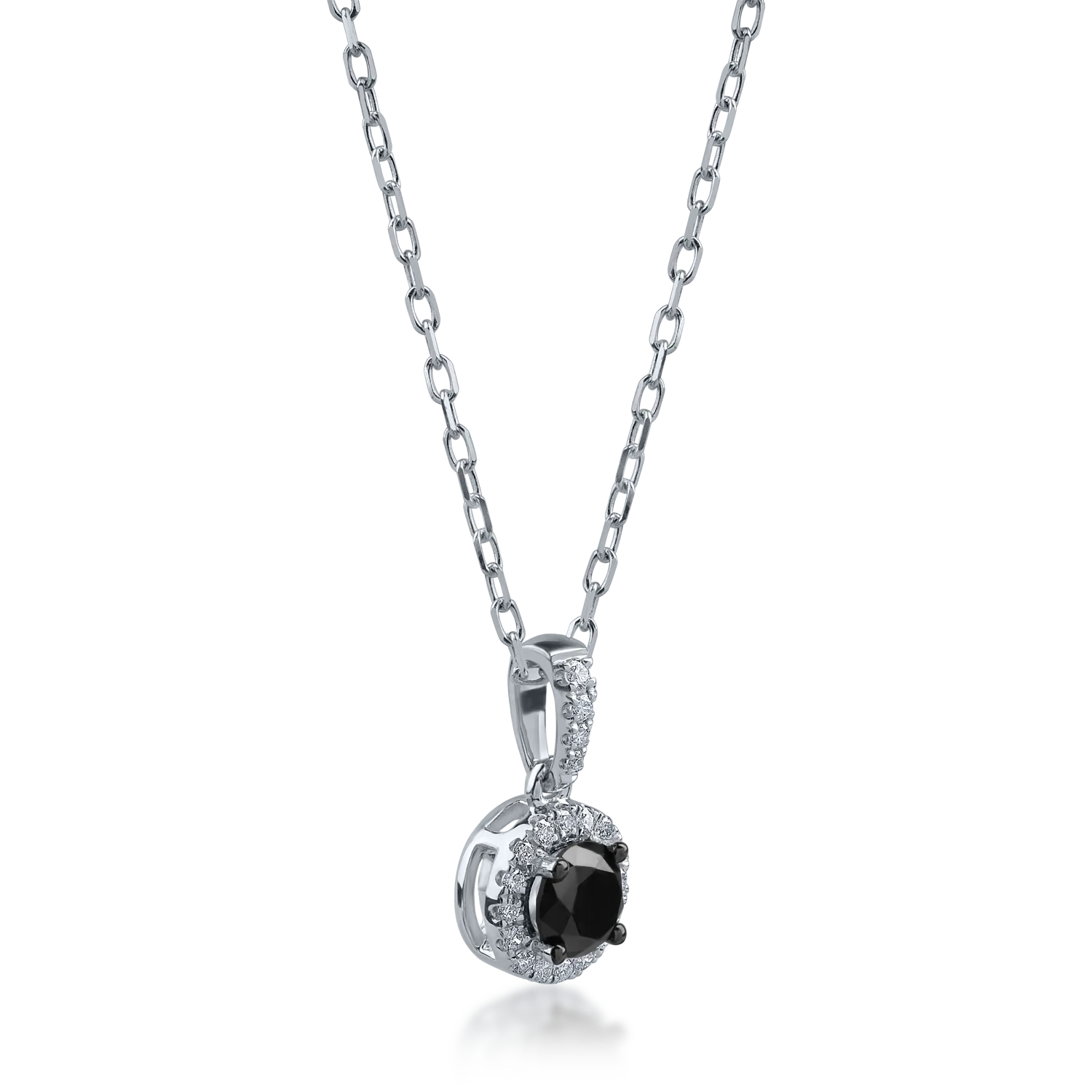 White gold pendant chain with 0.43ct diamonds