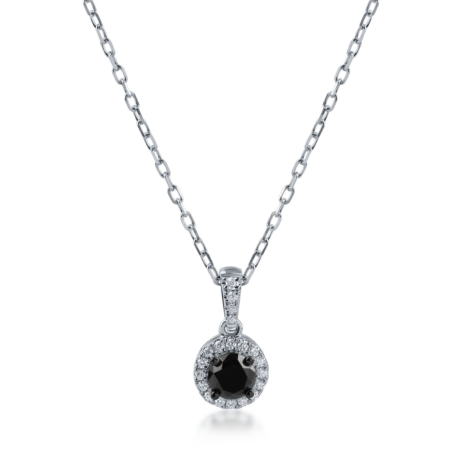 Lant cu pandantiv din aur alb cu diamate de 0.43ct-170352