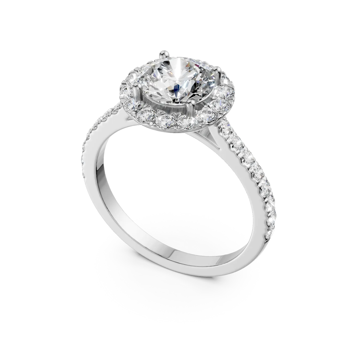White gold Charm ring with 1.48ct lab grown diamonds