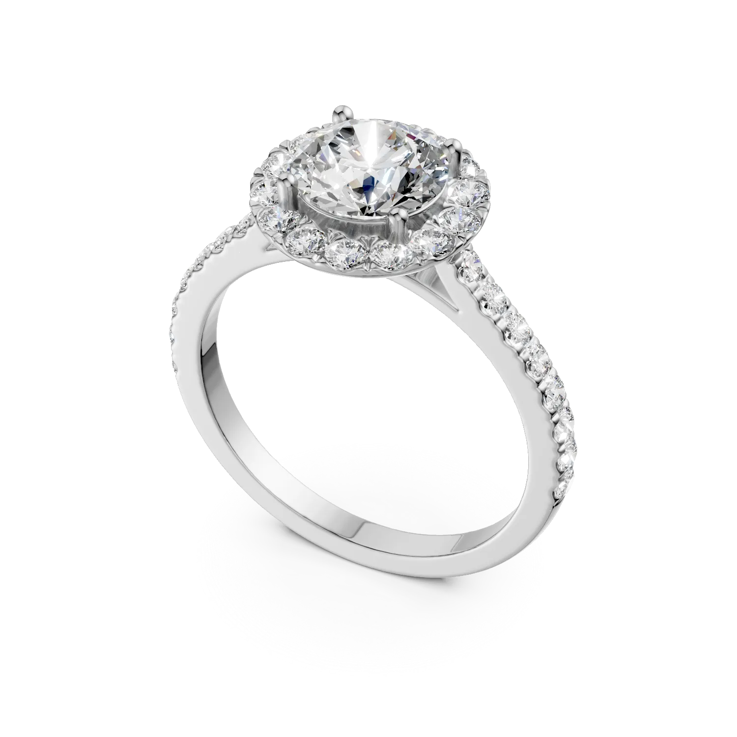 White gold Charm ring with 1.51ct lab grown diamonds