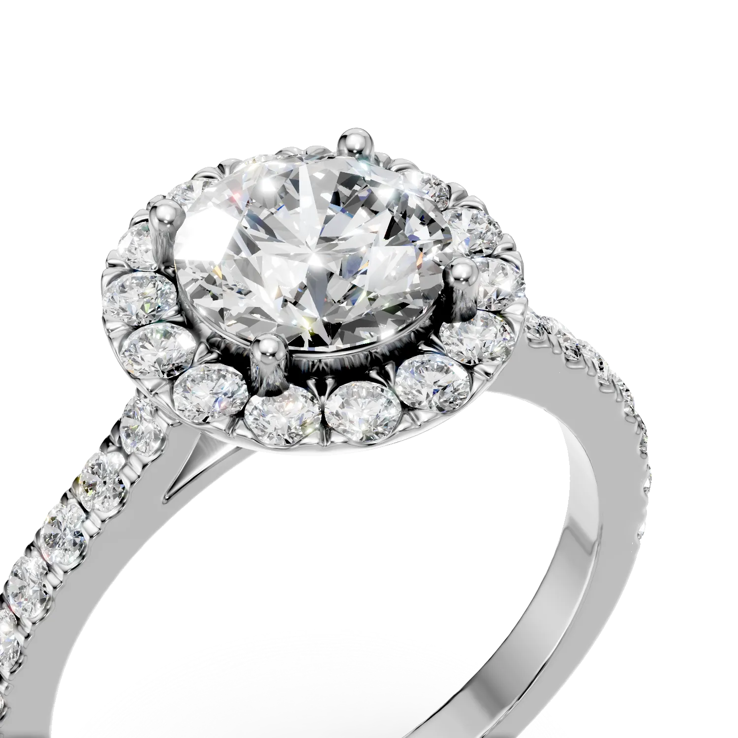 Inel Charm din aur alb cu diamante de 1.51ct create în laborator