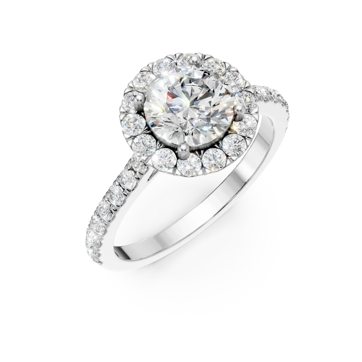 White gold Charm ring with 1.5ct lab grown diamonds