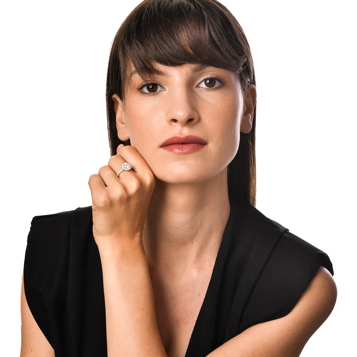 White gold Charm ring with 1.5ct lab grown diamonds