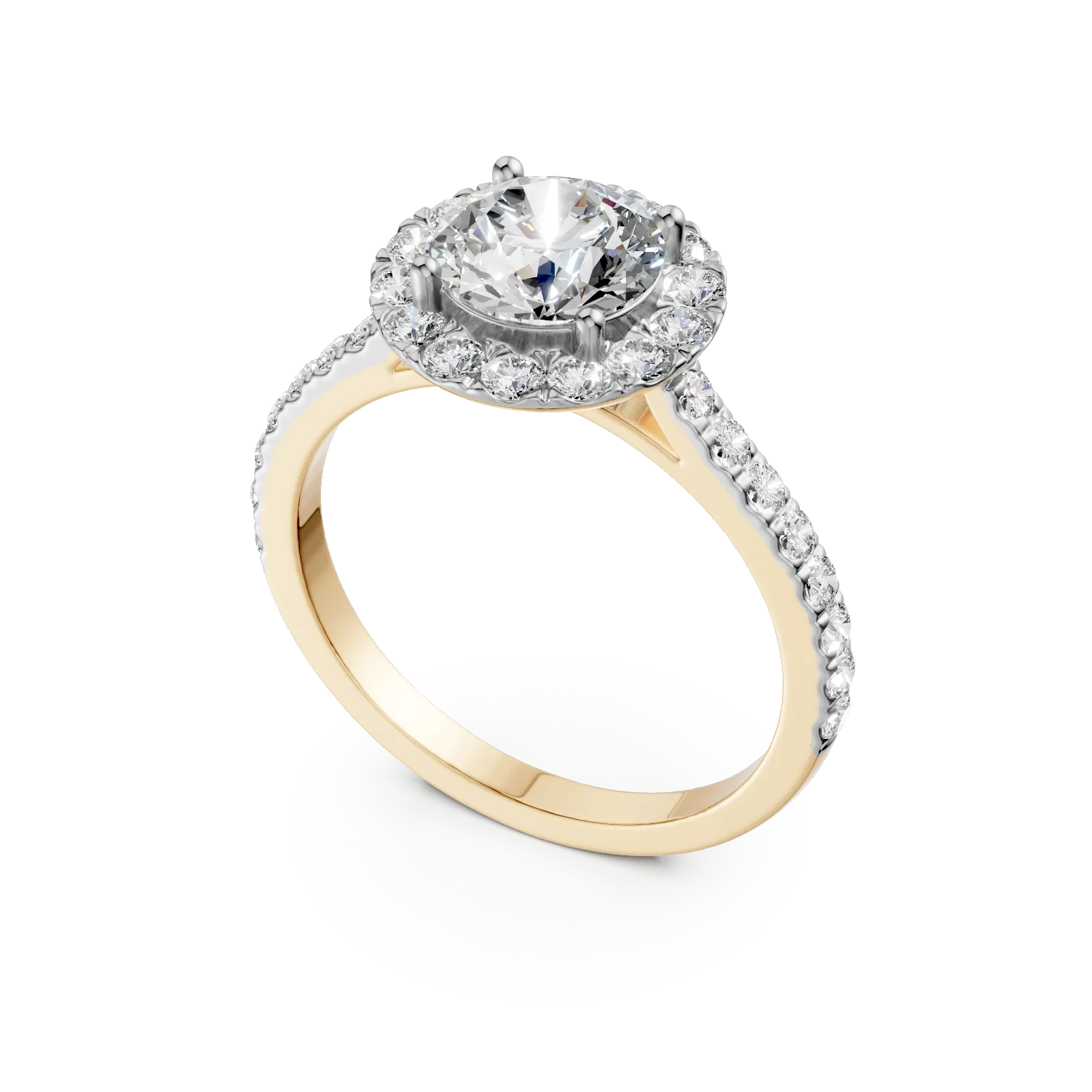 Yellow gold Charm ring with 1.51ct lab grown diamonds
