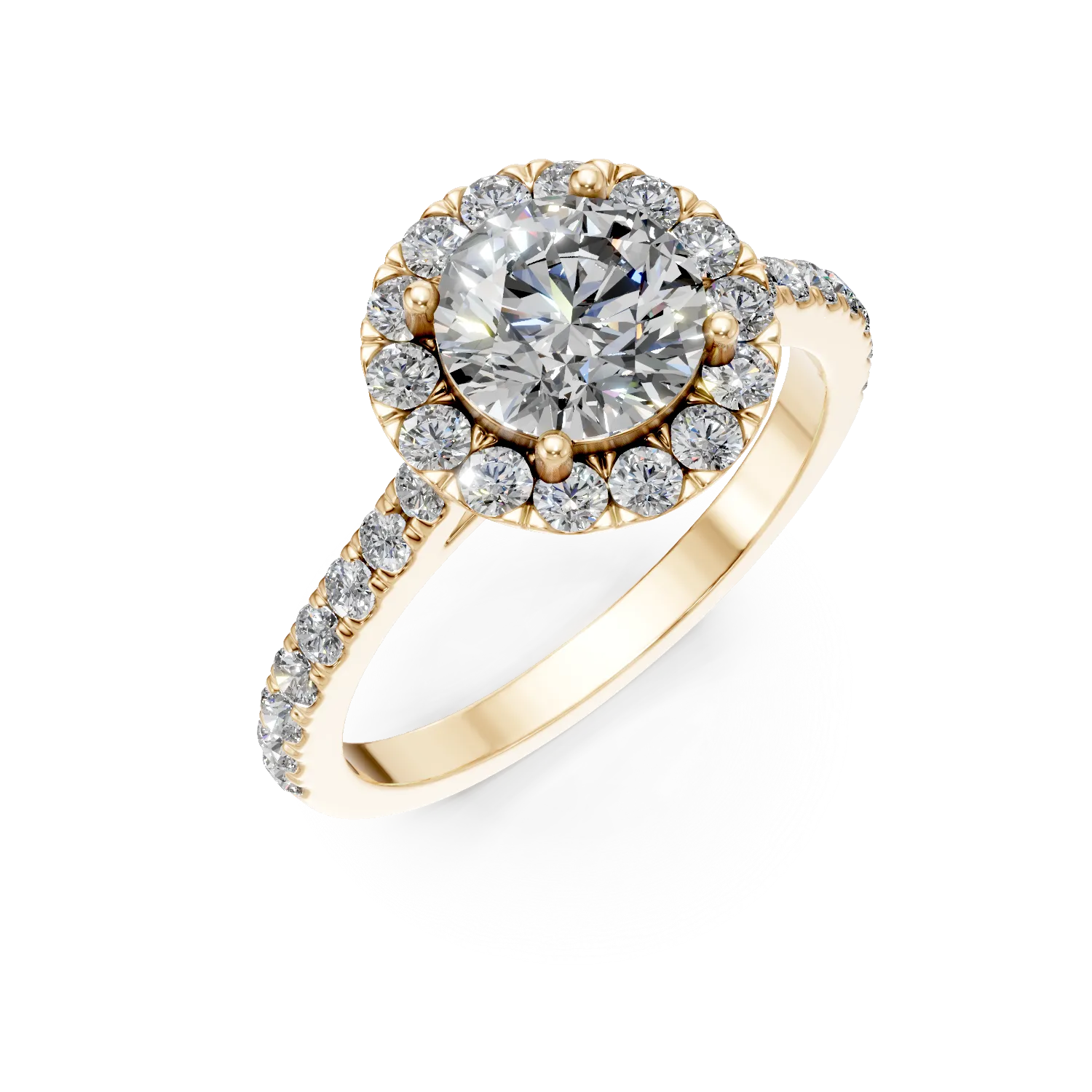 Pierścionek Charm z żółtego złota z diamentami hodowanymi w laboratorium o masie 1.51ct-170434