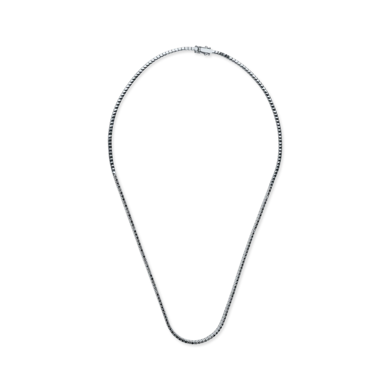 Black gold tennis necklace with 1.1ct black diamonds