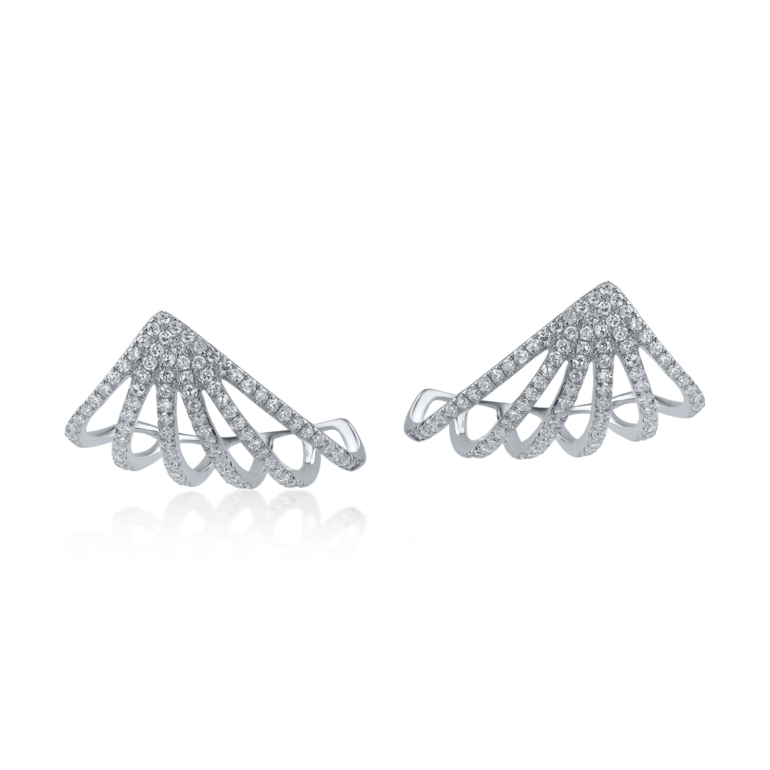 White gold geometric earrings with 0.55ct diamonds
