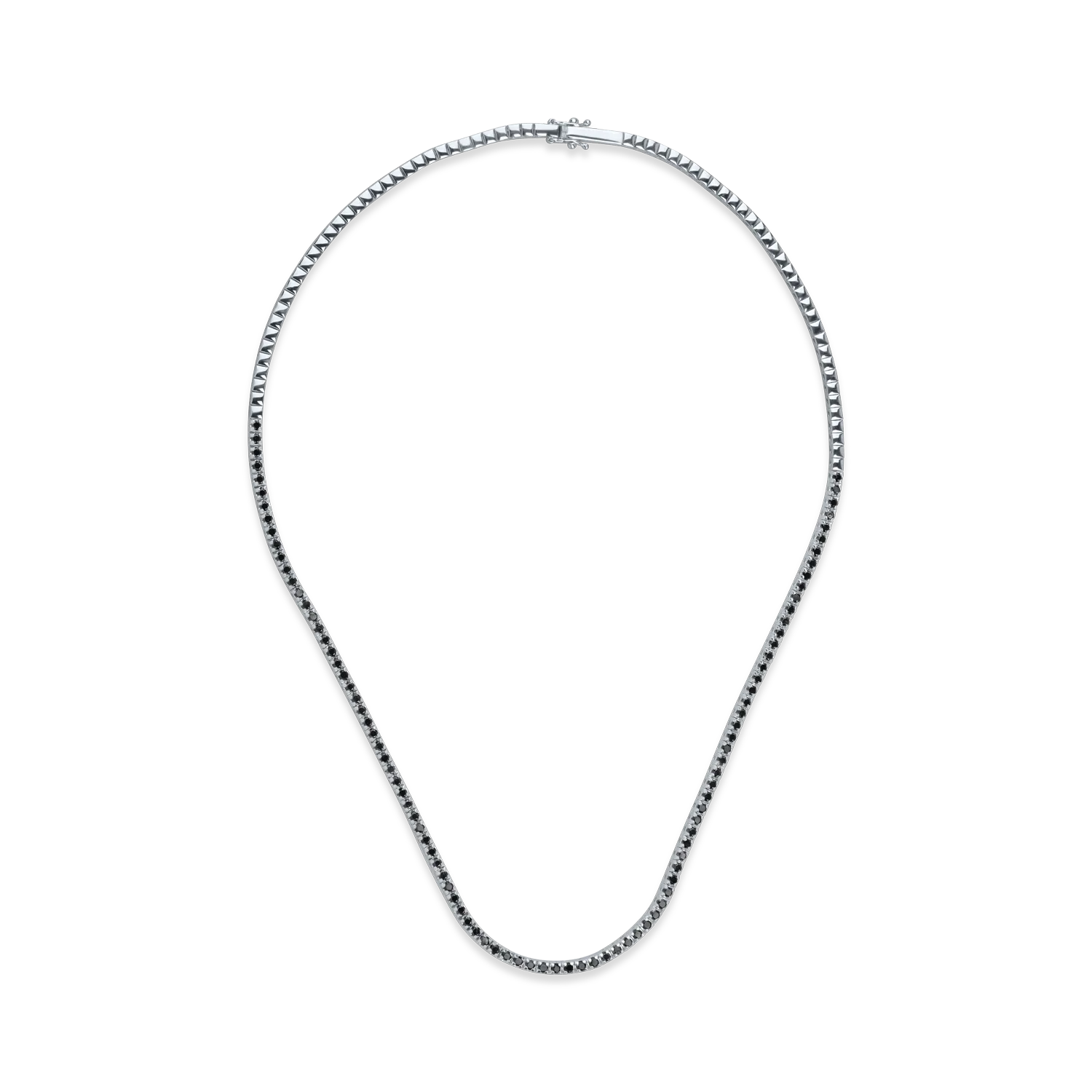 White gold tennis necklace with 2.25ct black diamonds
