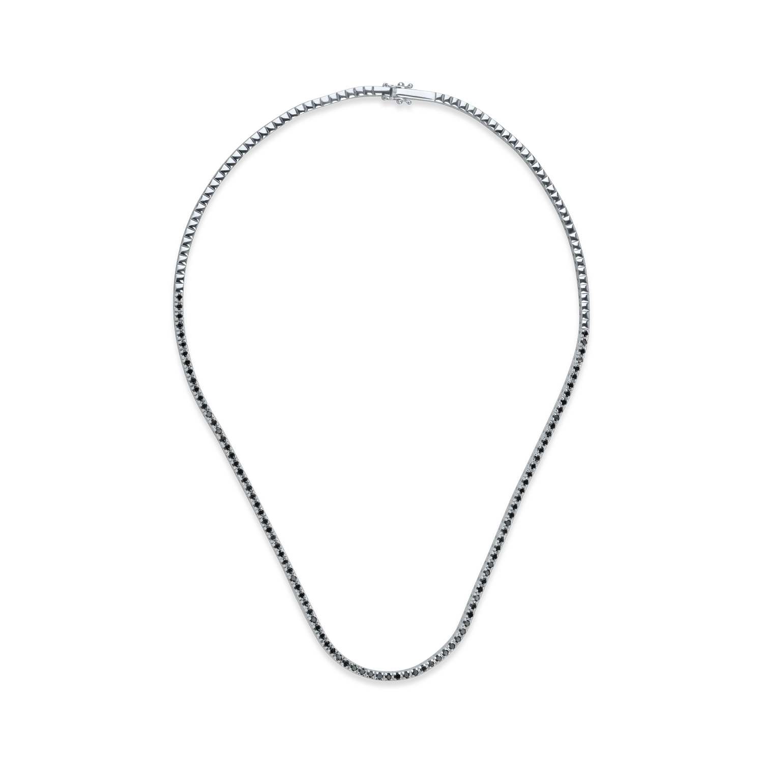 Colier tennis din aur alb cu diamante negre de 2.25ct-170491