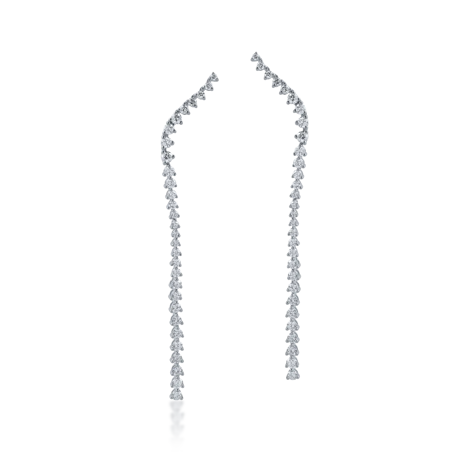 White gold long earrings with 1.83ct diamonds