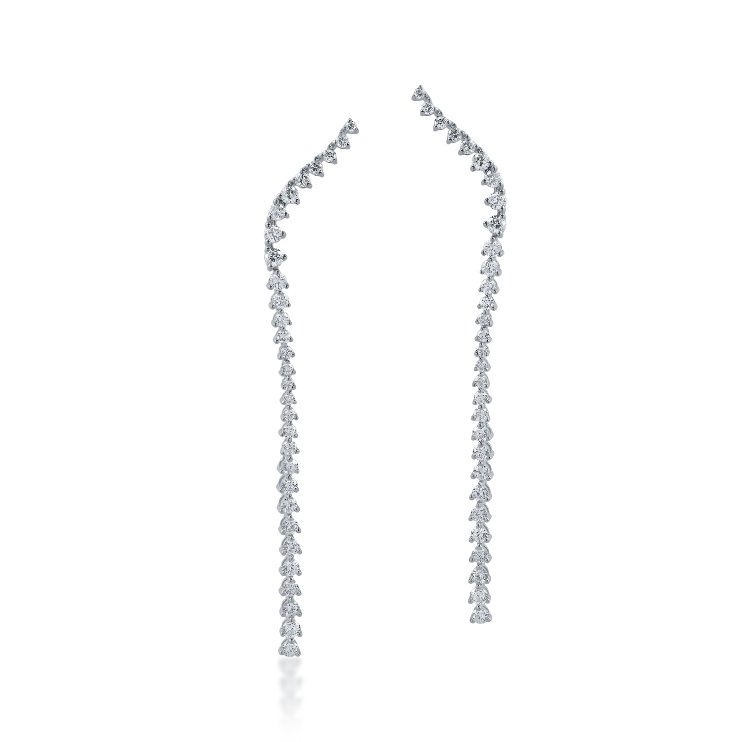 Cercei lungi din aur alb cu diamante de 1.83ct-170429