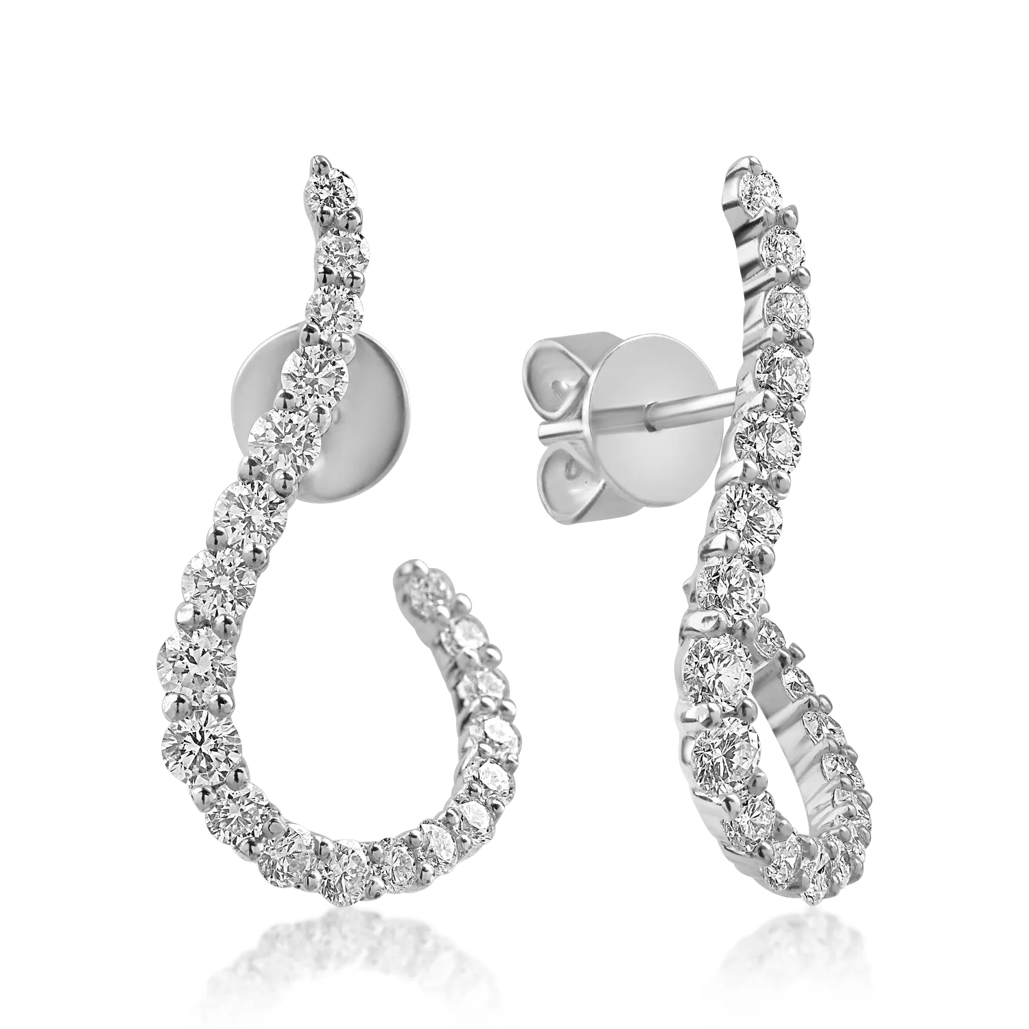 White gold geometric earrings with 0.8ct diamonds