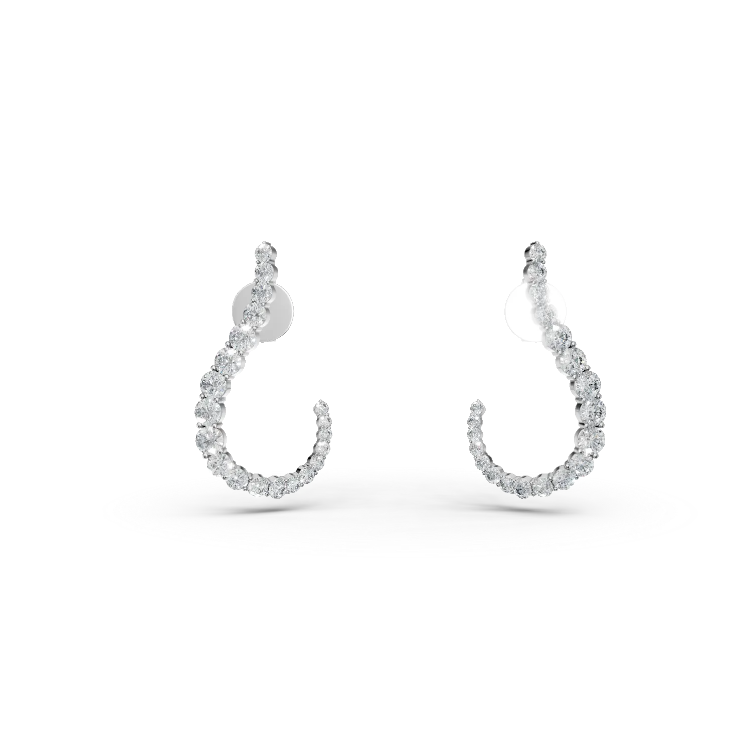 Geometryczne kolczyki z białego złota z diamentami 0.8ct