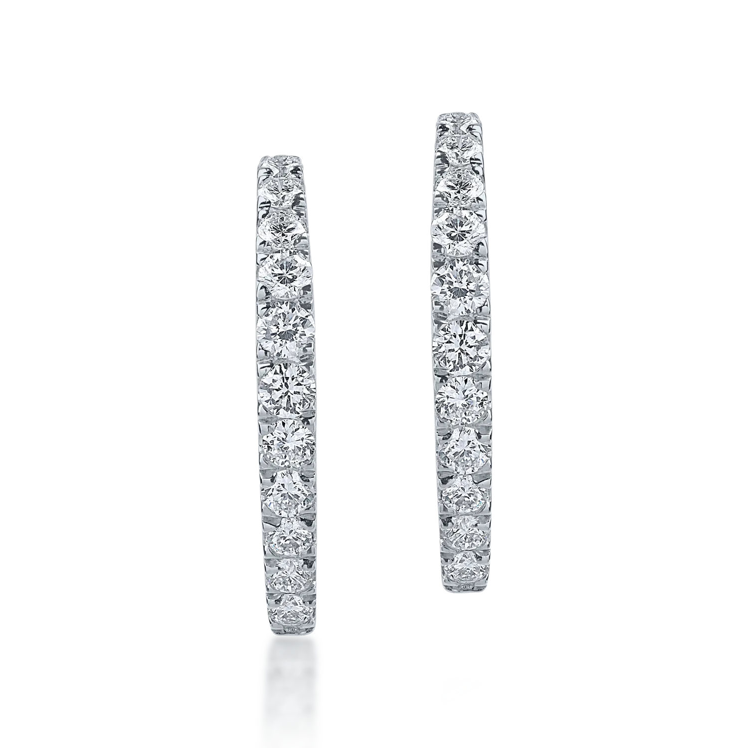 White gold round earrings with 0.3ct diamonds-170439