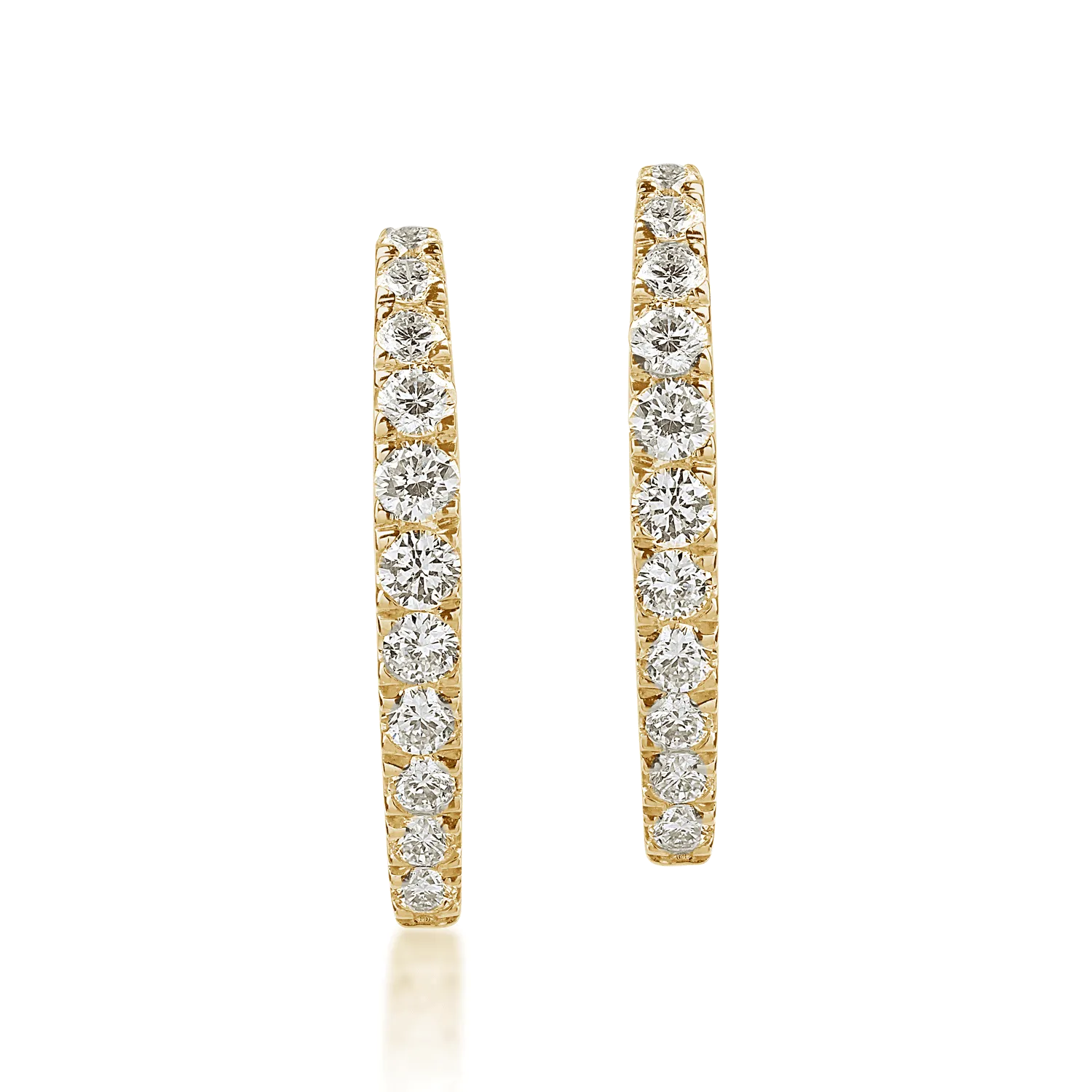 Yellow gold round earrings with 0.36ct diamonds