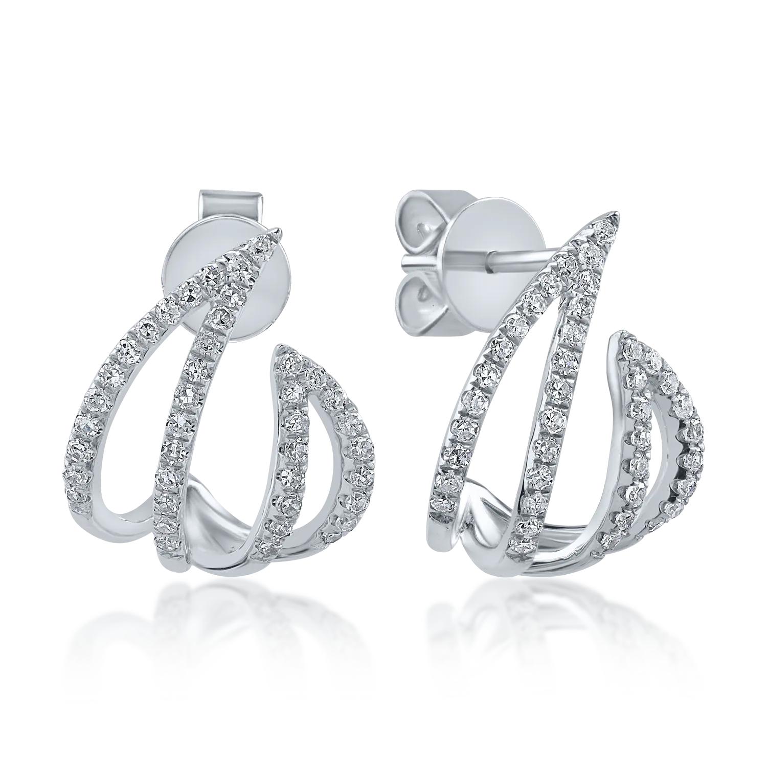White gold geometric earrings with 0.25ct diamonds