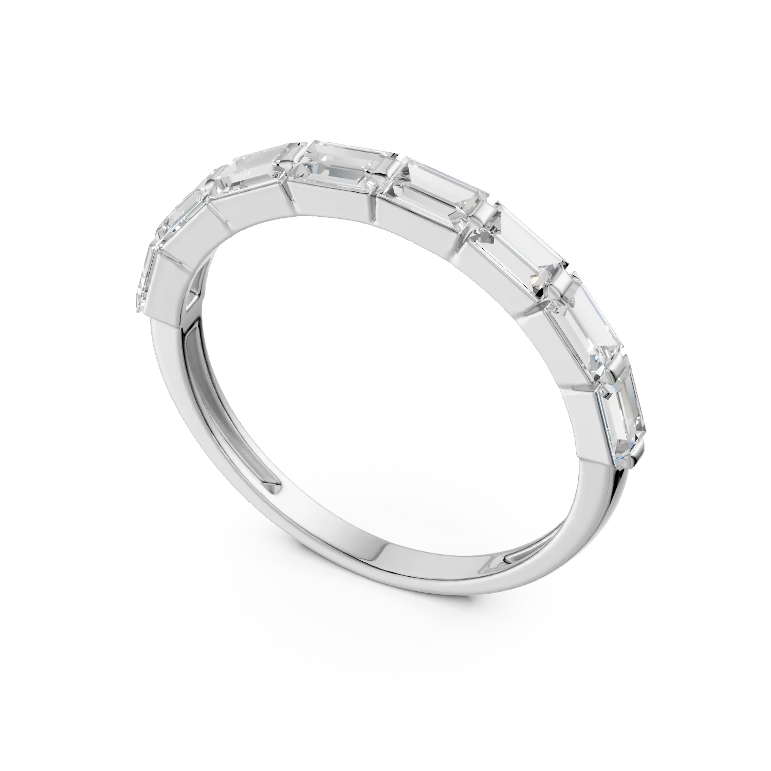 Half eternity Caroline ring in white gold with 0.89ct lab grown diamonds