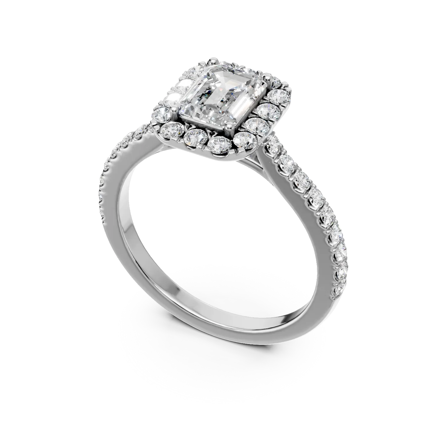 Inel Gema din aur alb cu diamante de 1.16ct create in laborator