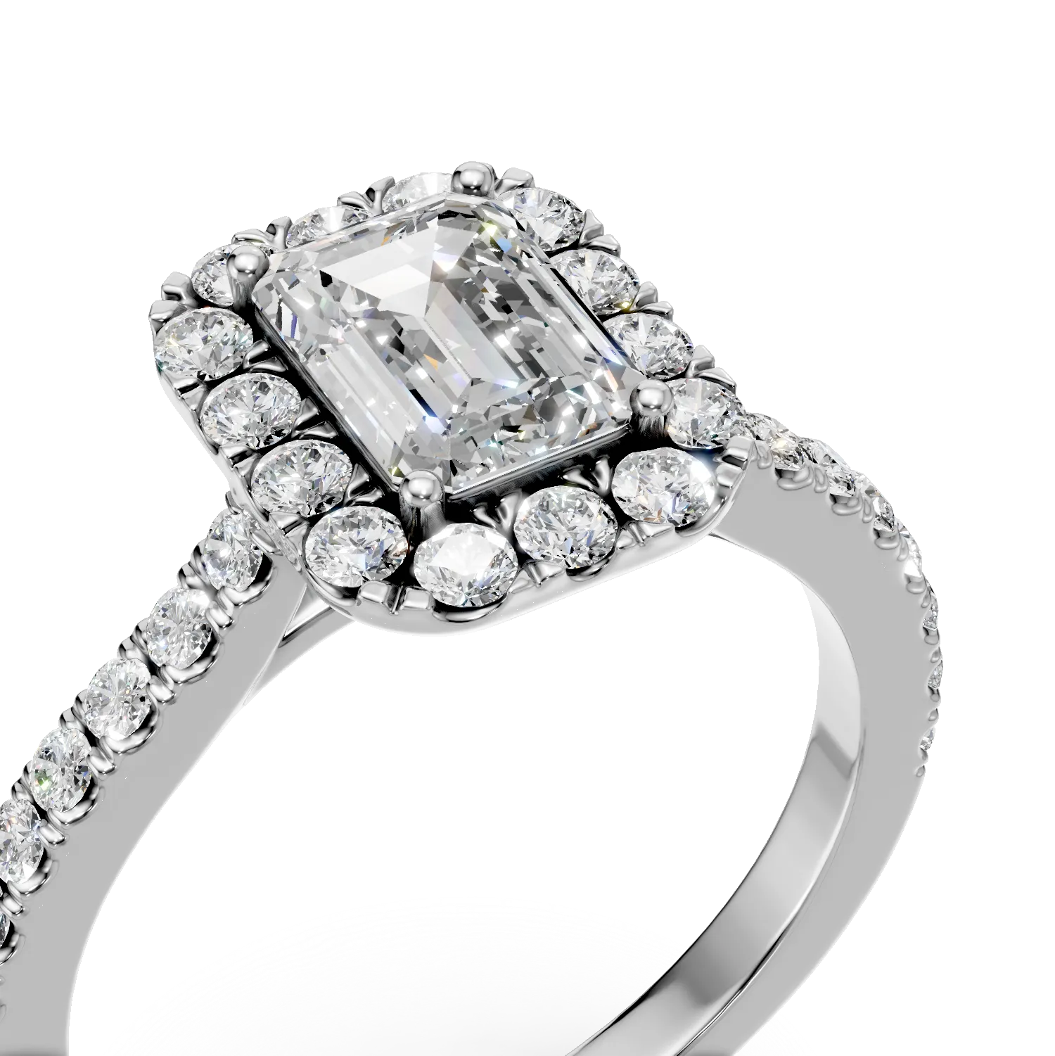 Inel Gema din aur alb cu diamante de 1.16ct create in laborator