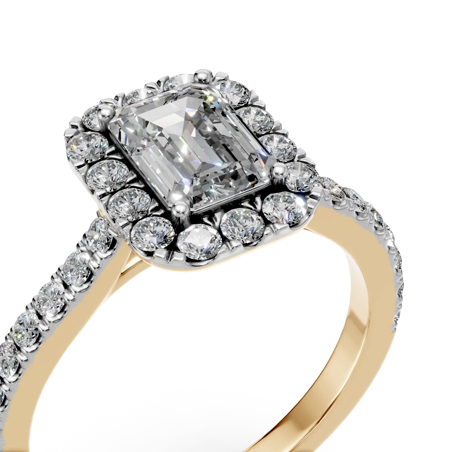 Yellow gold Gema ring with 1.1ct lab grown diamonds