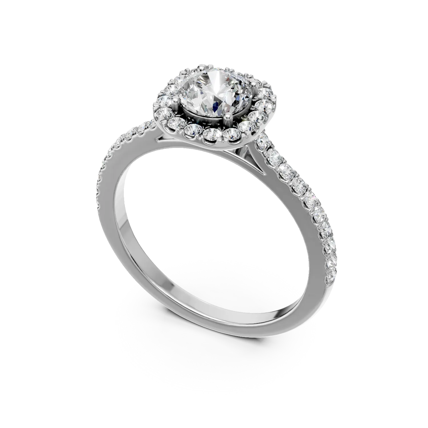 Inel Serenity din aur alb cu diamante de 0.83ct create in laborator