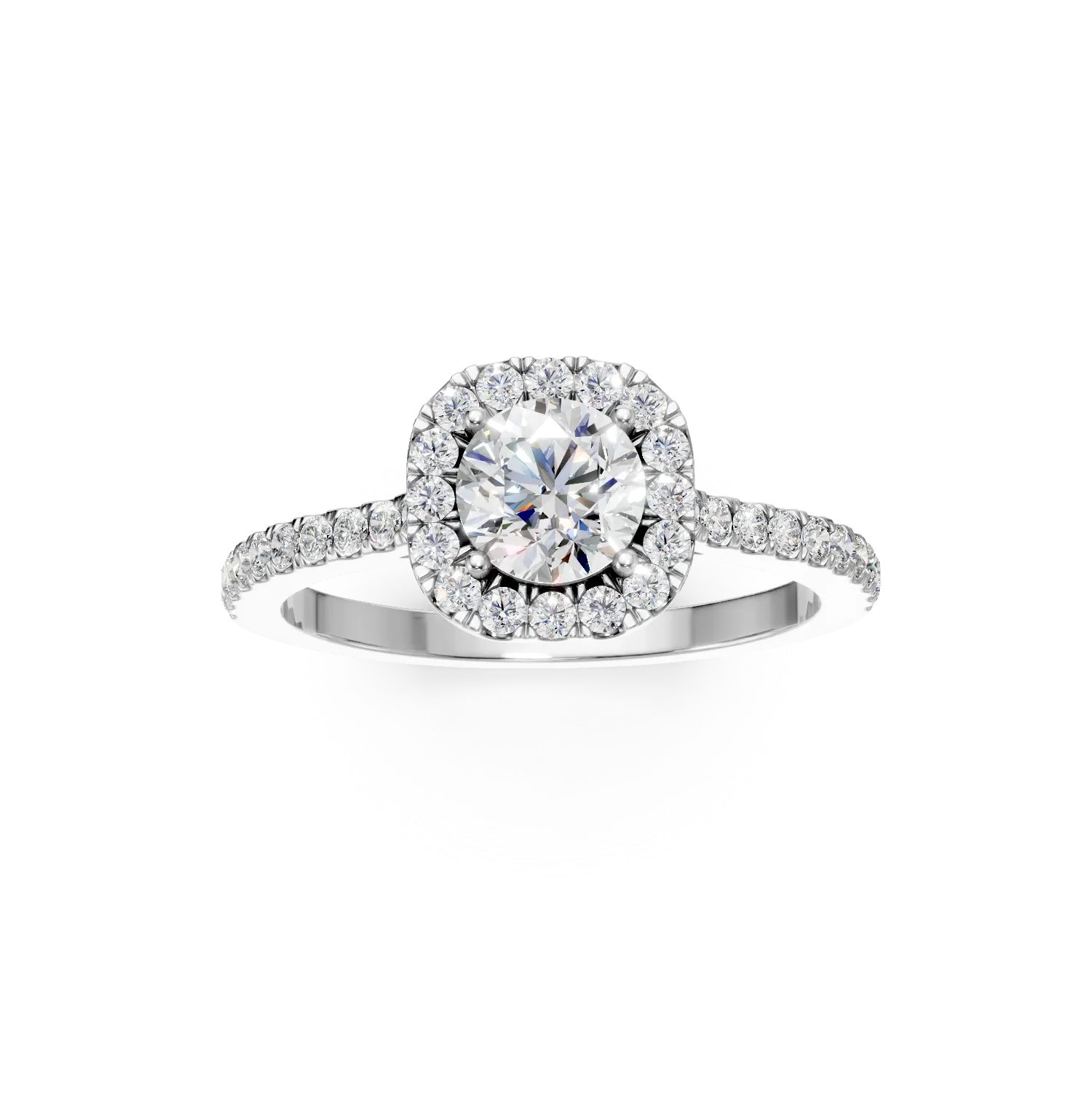 Inel Serenity din aur alb cu diamante de 0.83ct create in laborator