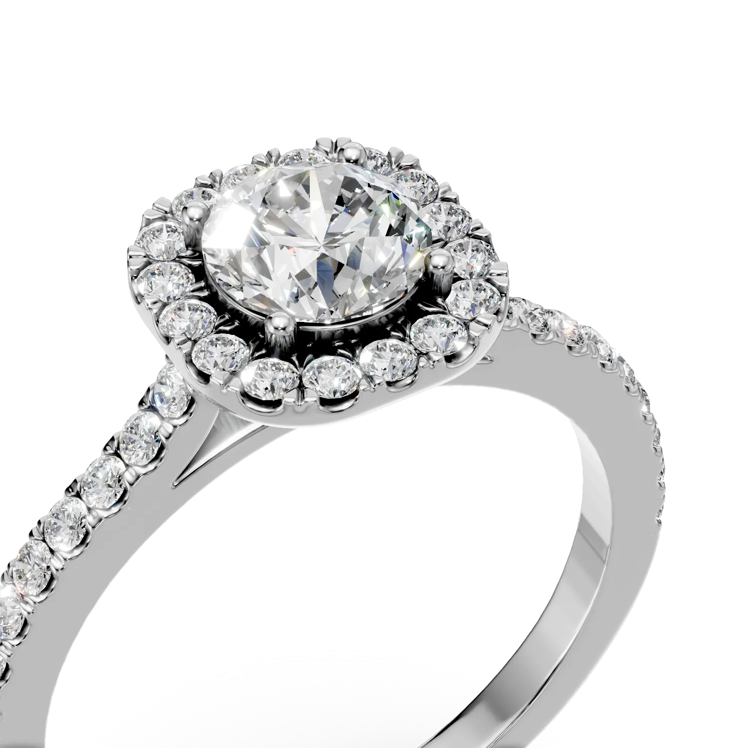 Inel Serenity din aur alb cu diamante de 0.83ct create in laborator