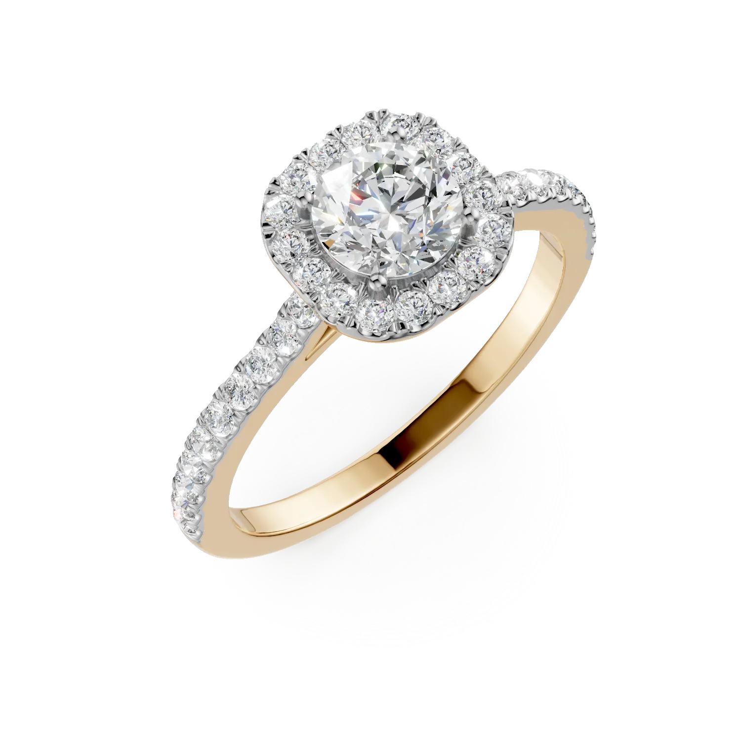 Yellow gold Serenity ring with 0.87ct lab grown diamonds