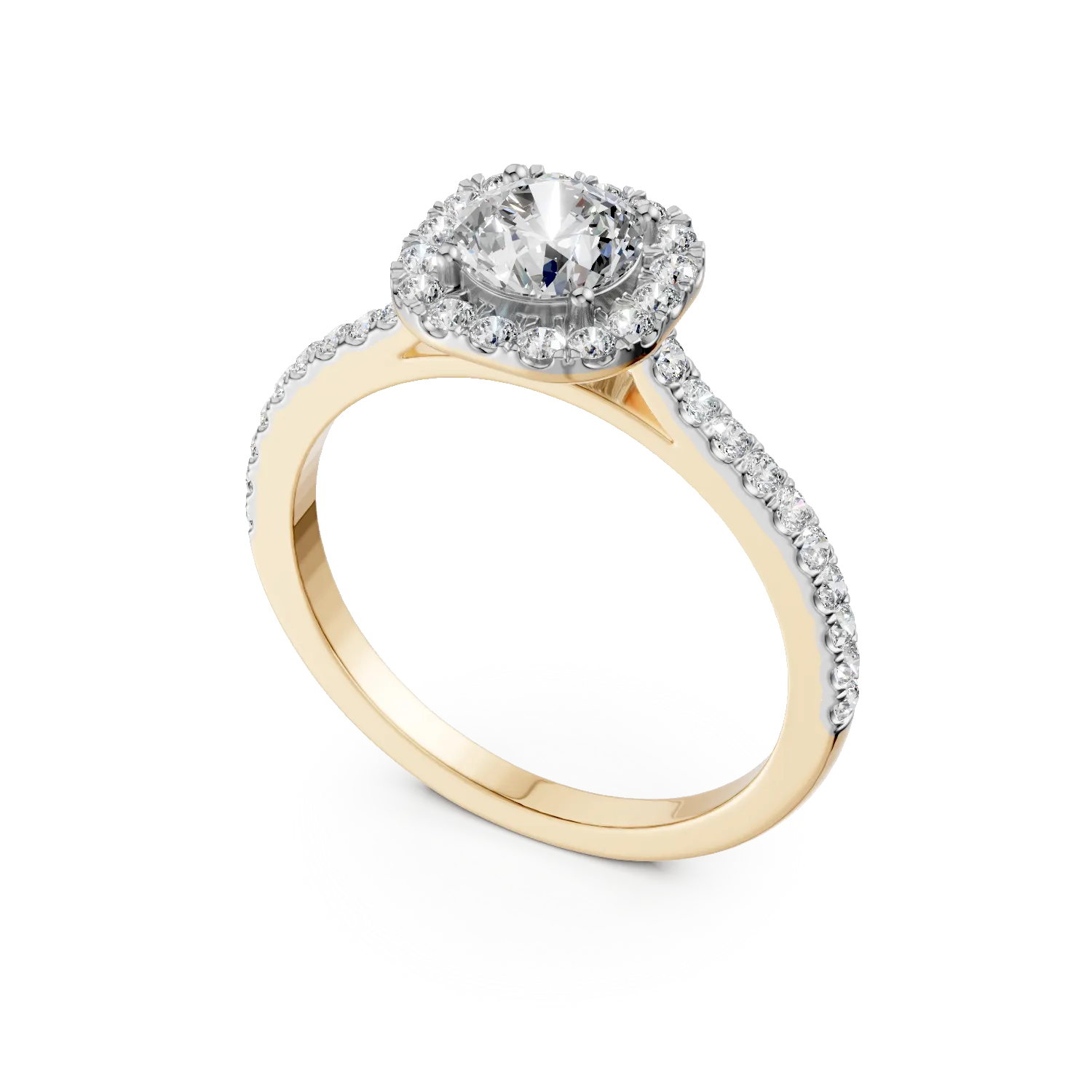 Yellow gold Serenity ring with 0.81ct lab grown diamonds