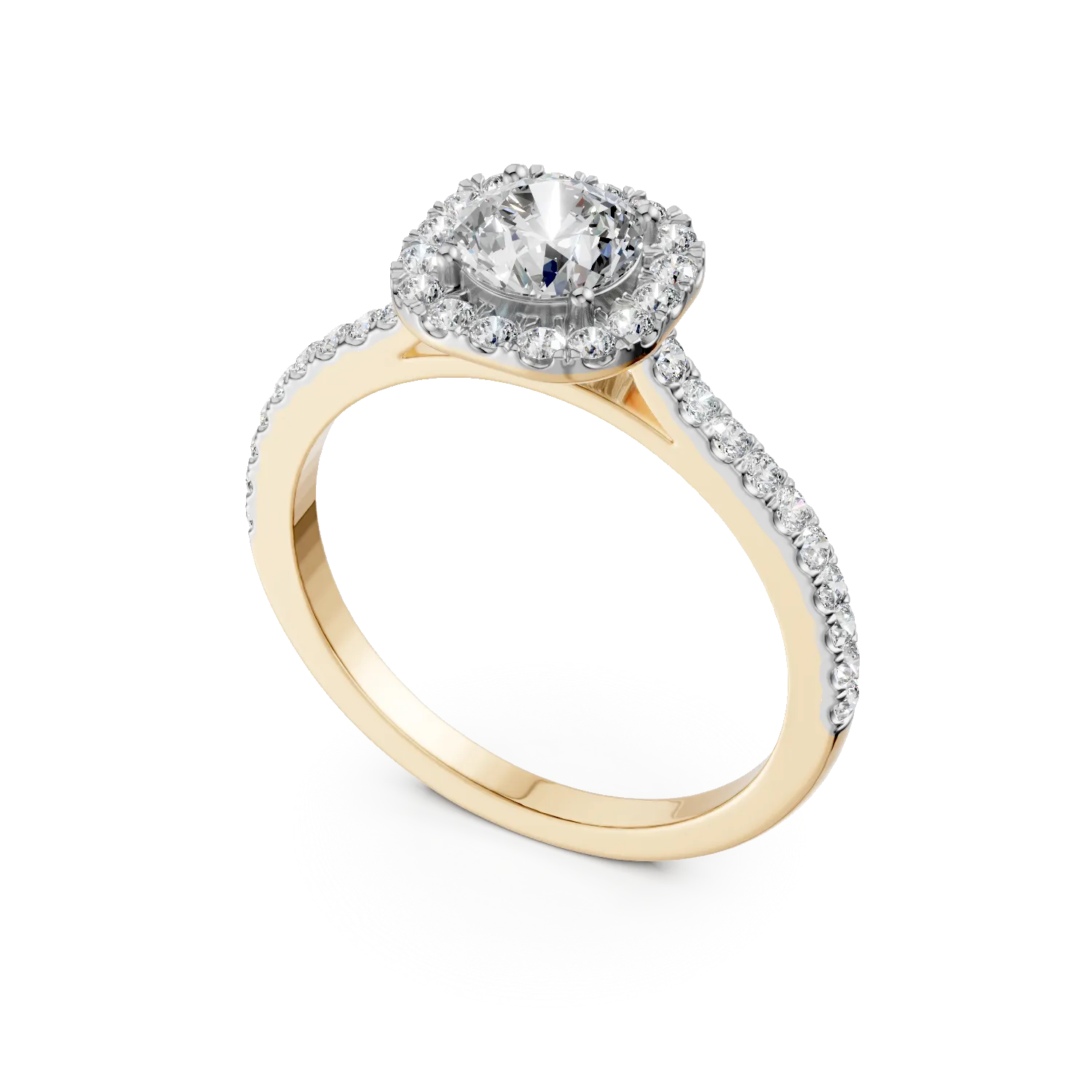 Yellow gold Serenity ring with 0.87ct lab grown diamonds