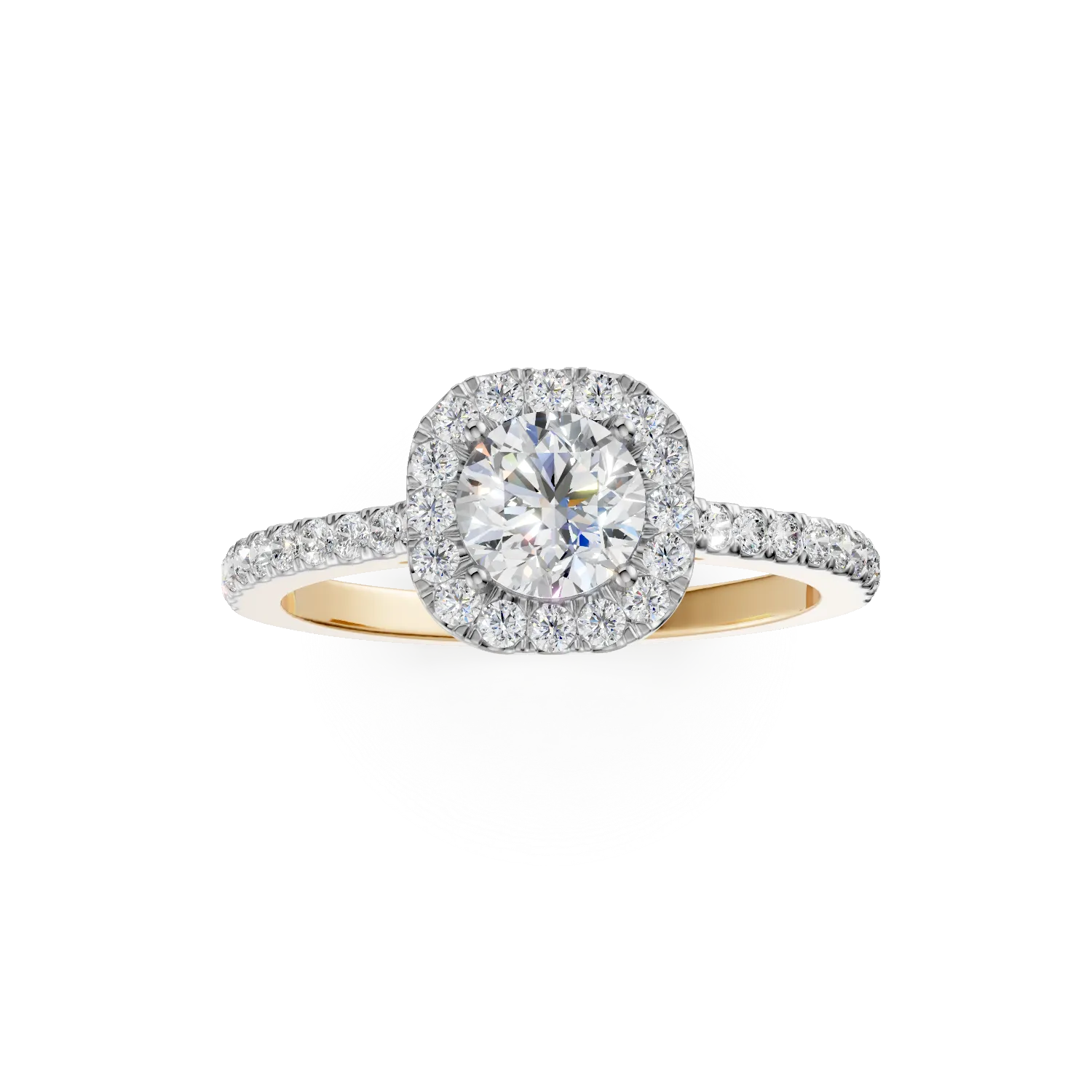 Yellow gold Serenity ring with 0.87ct lab grown diamonds