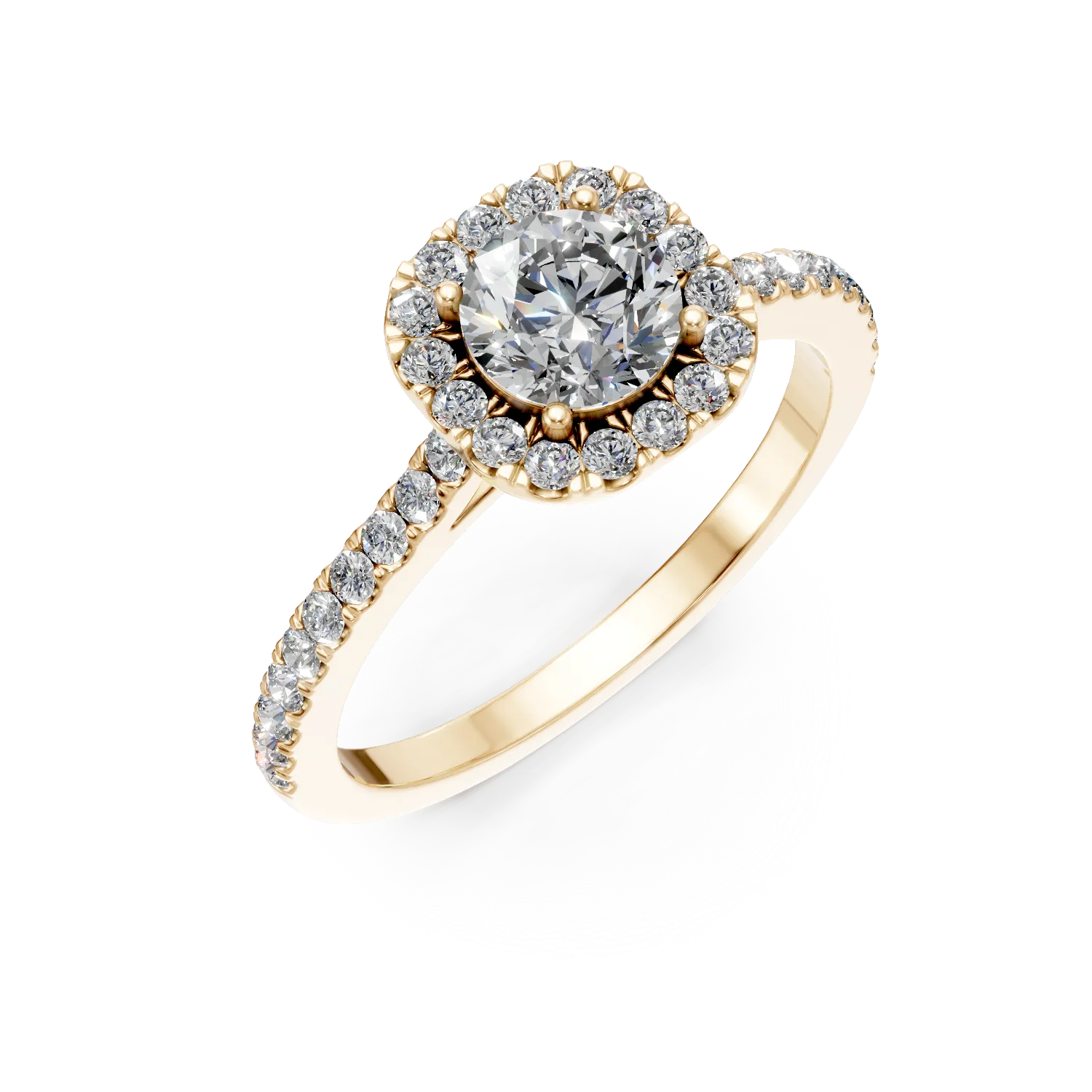 Inel Serenity din aur galben cu diamante de 0.81ct create in laborator