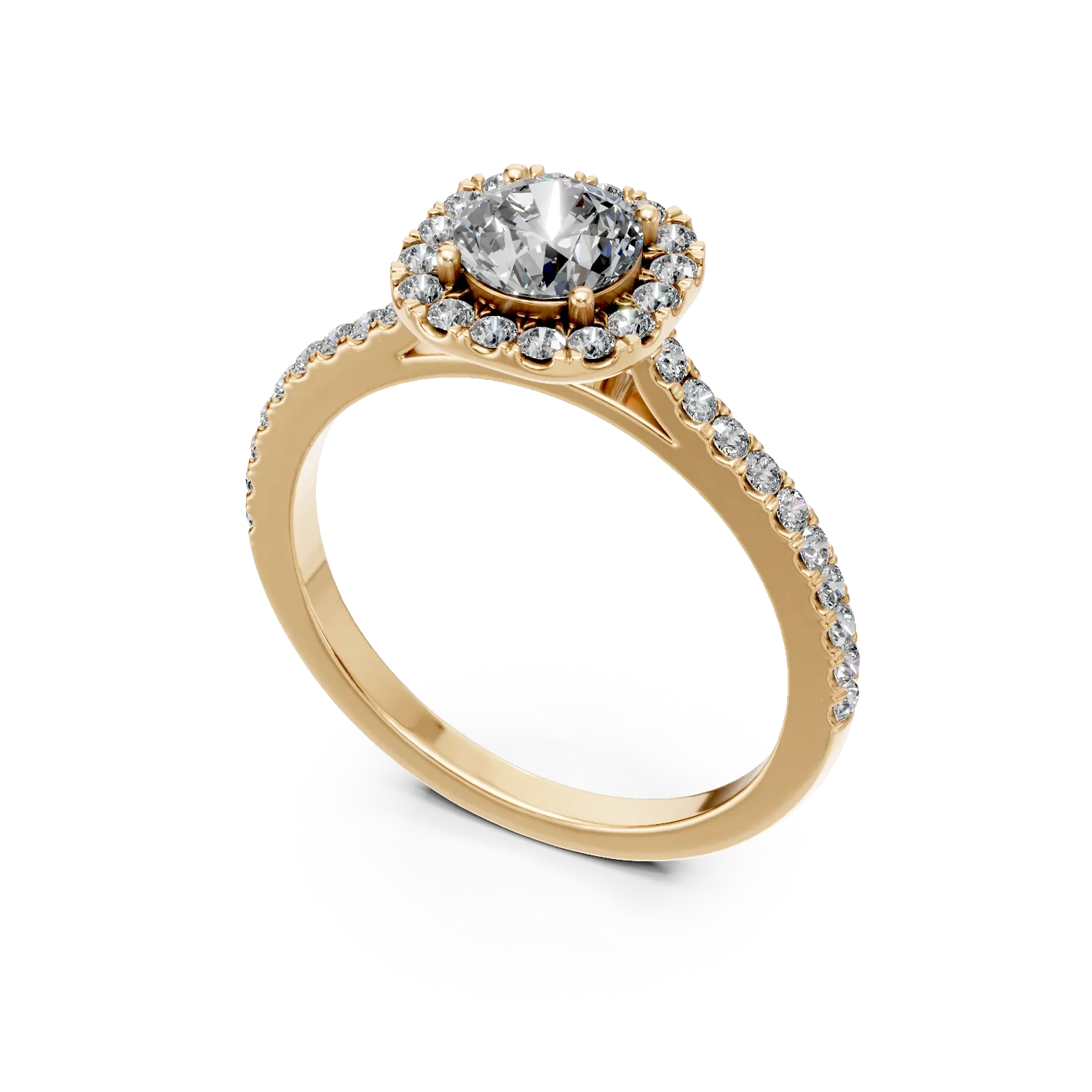 Inel Serenity din aur galben cu diamante de 0.81ct create in laborator