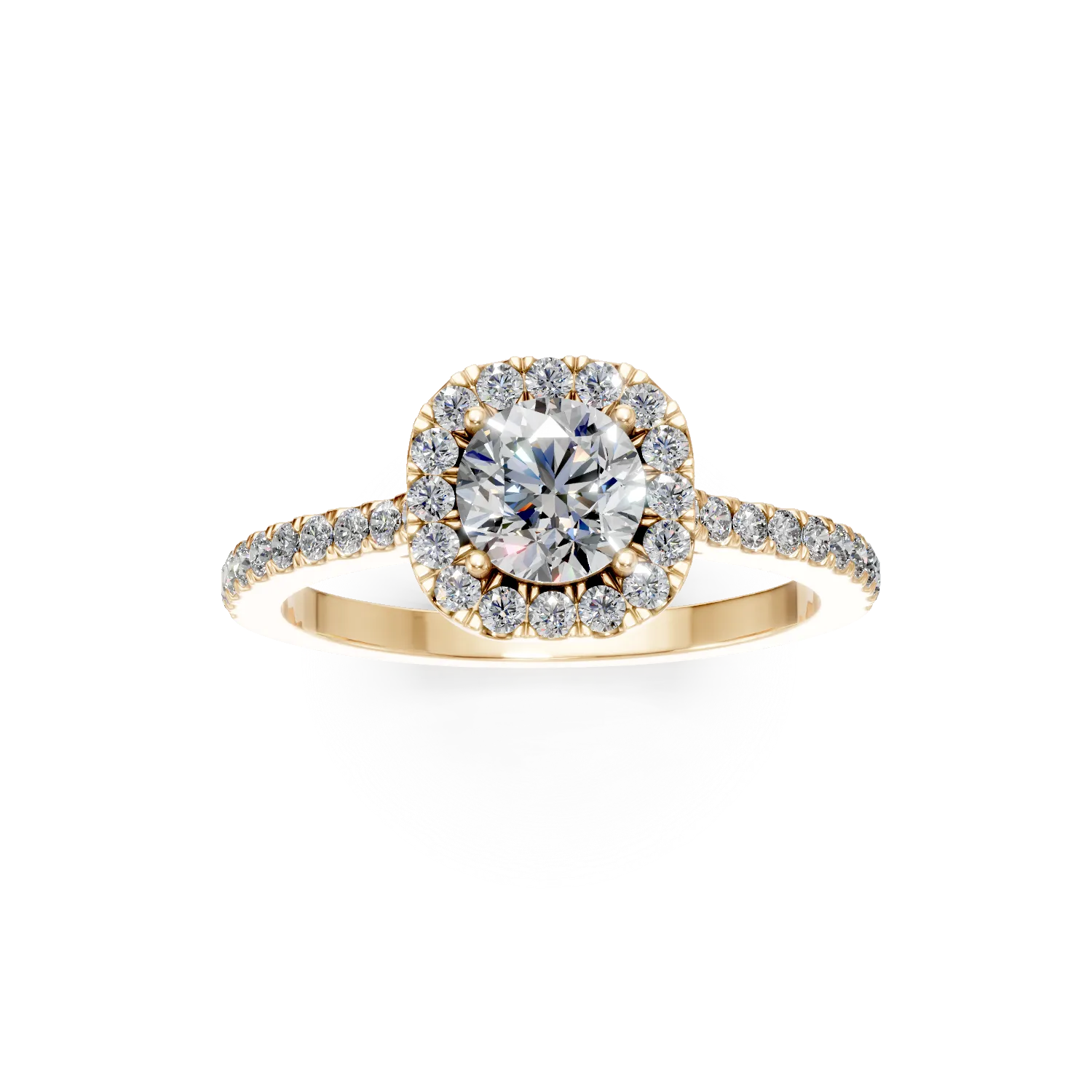 Inel Serenity din aur galben cu diamante de 0.81ct create in laborator