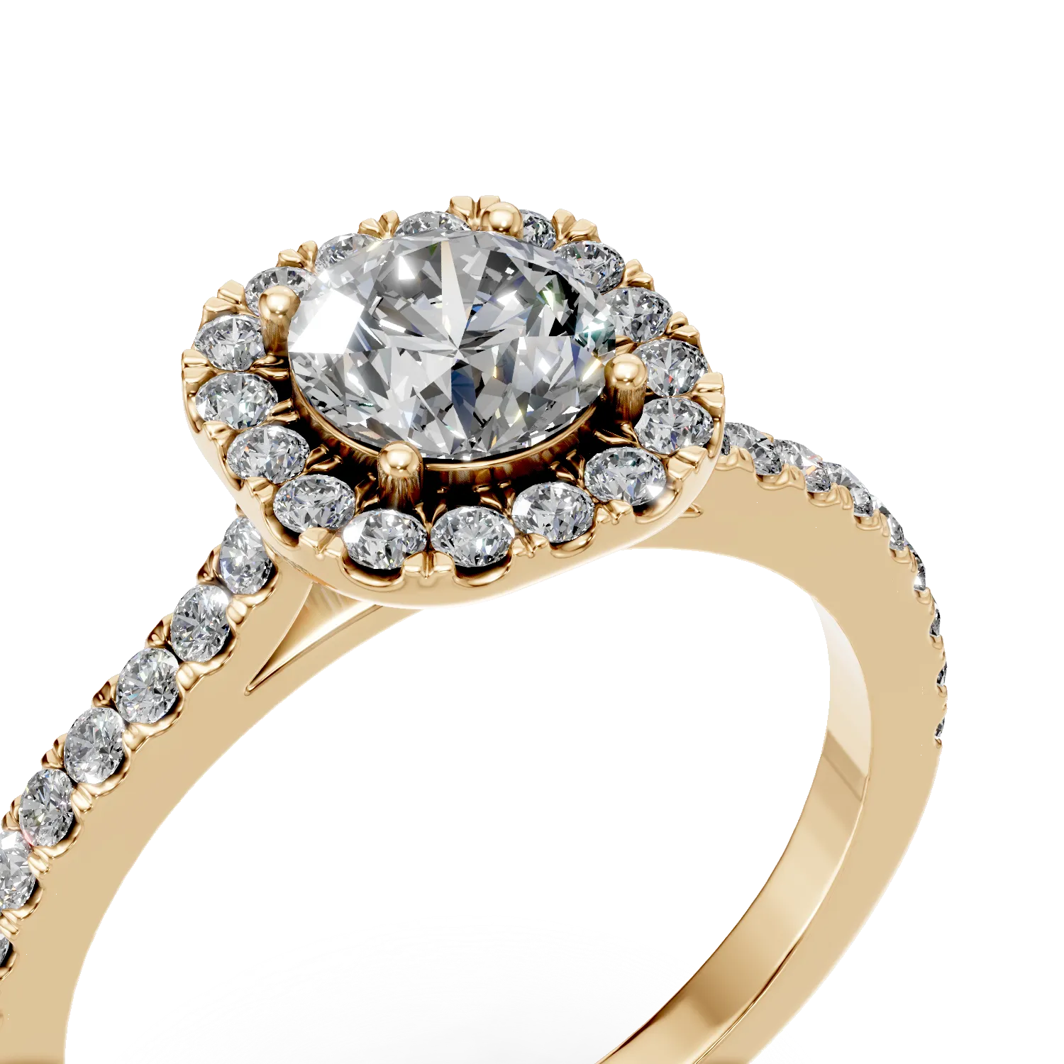 Inel Serenity din aur galben cu diamante de 0.81ct create in laborator