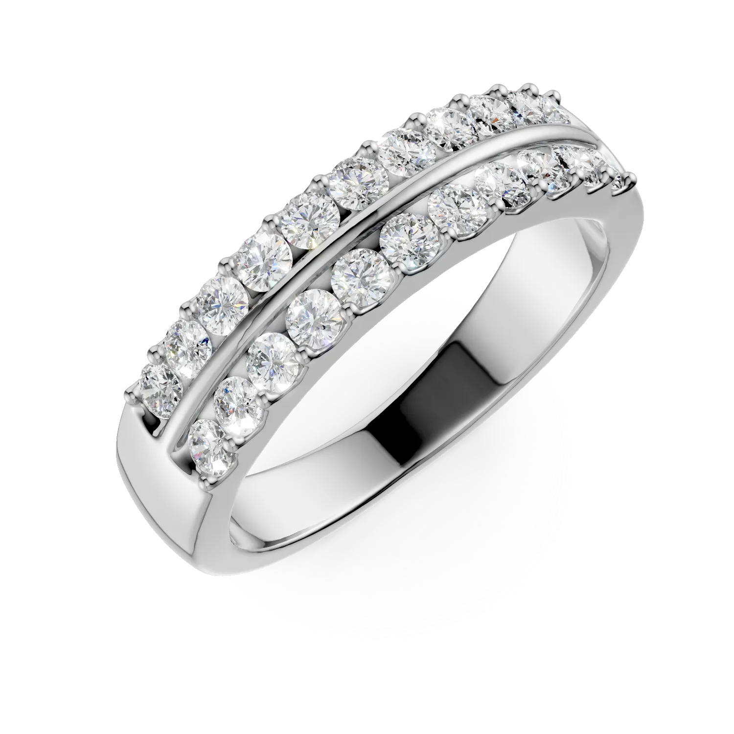 Half eternity Amber ring in white gold with 0.54ct lab grown diamonds