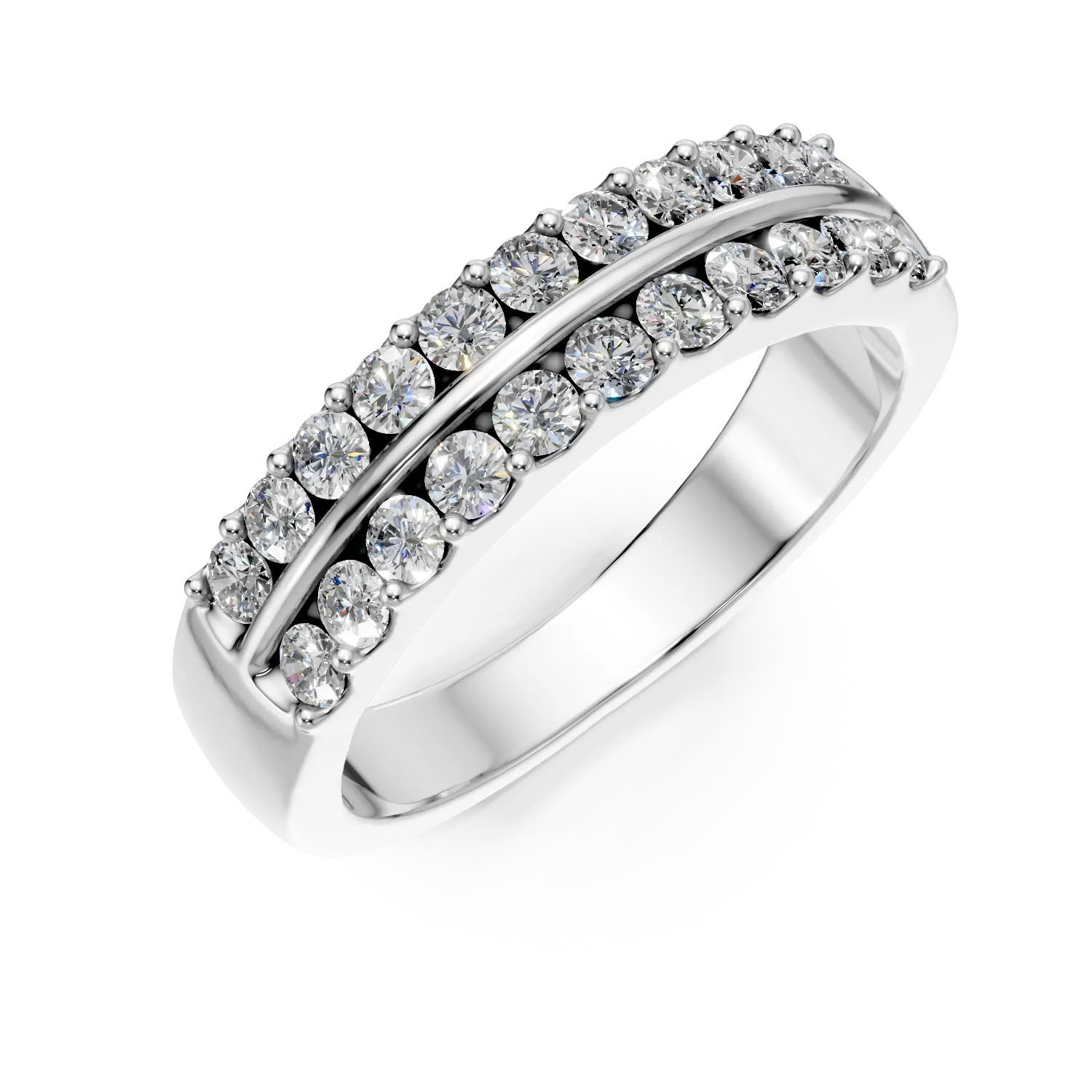 Pierścionek Half Eternity Amber z białego złota z diamentami hodowanymi w laboratorium o masie 0.54ct