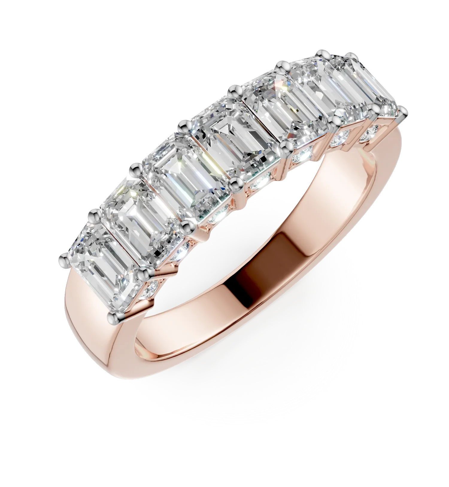 Half eternity Leon пръстен от розово злато с 1.5кт лабораторно отгледани диаманти