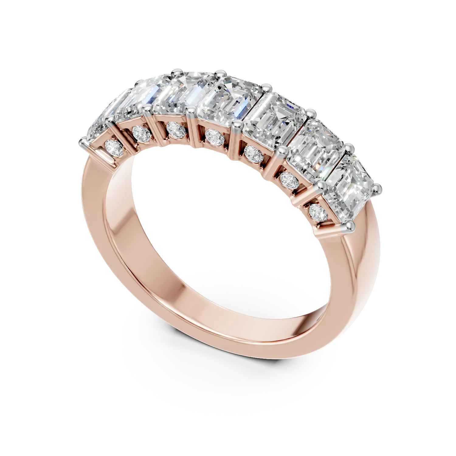 Pierścionek Leon Half Eternity z różowego złota z diamentami hodowanymi w laboratorium o masie 1.5ct