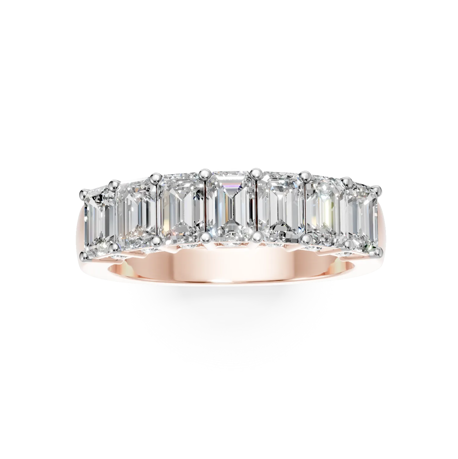 Pierścionek Leon Half Eternity z różowego złota z diamentami hodowanymi w laboratorium o masie 1.5ct