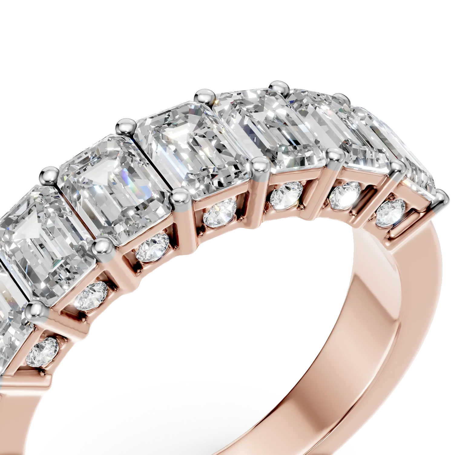 Pierścionek Leon Half Eternity z różowego złota z diamentami hodowanymi w laboratorium o masie 1.5ct